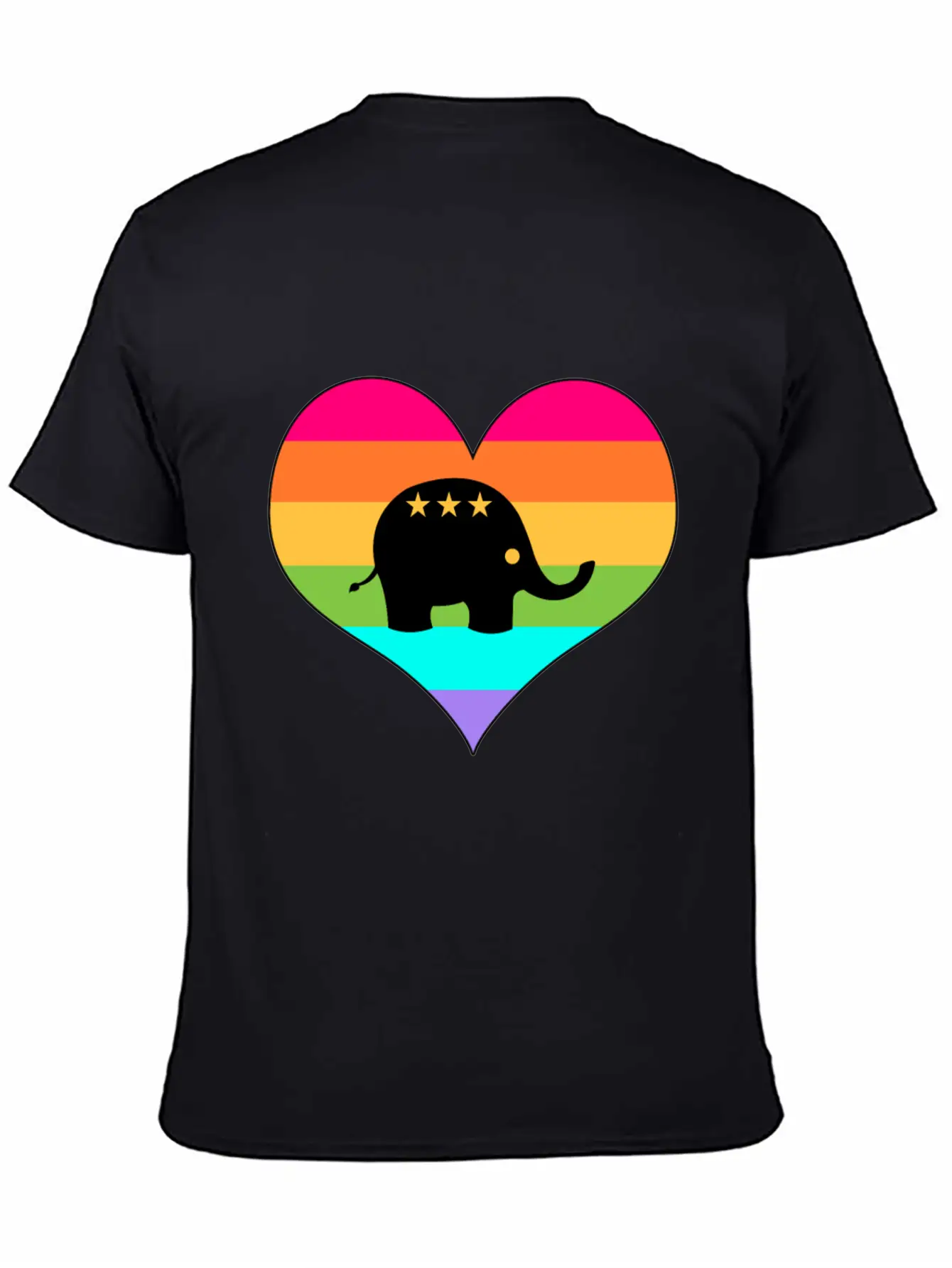 Rainbow Elephant | Colorful Elephant | Summer Look Lightweight Cotton T-Shirt – Daily Comfort Graphic Shirt
