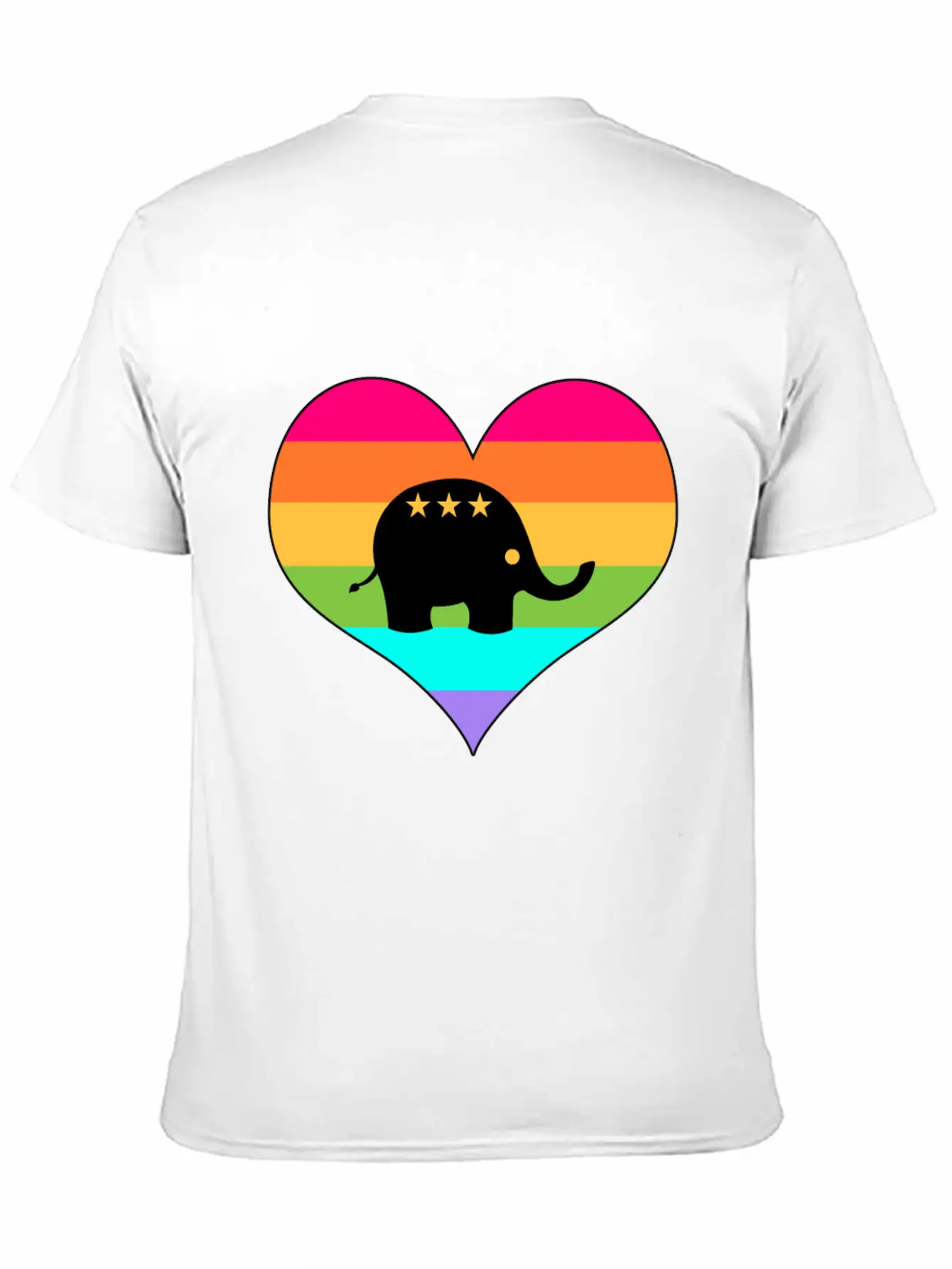 Rainbow Elephant | Colorful Elephant | Summer Look Lightweight Cotton T-Shirt – Daily Comfort Graphic Shirt