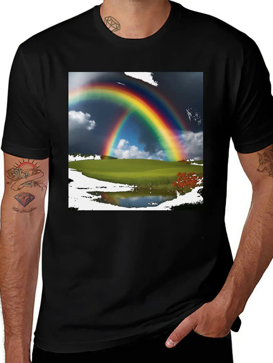 Rainbow Essential Cotton Tee For Daily Outfits – Unisex Style