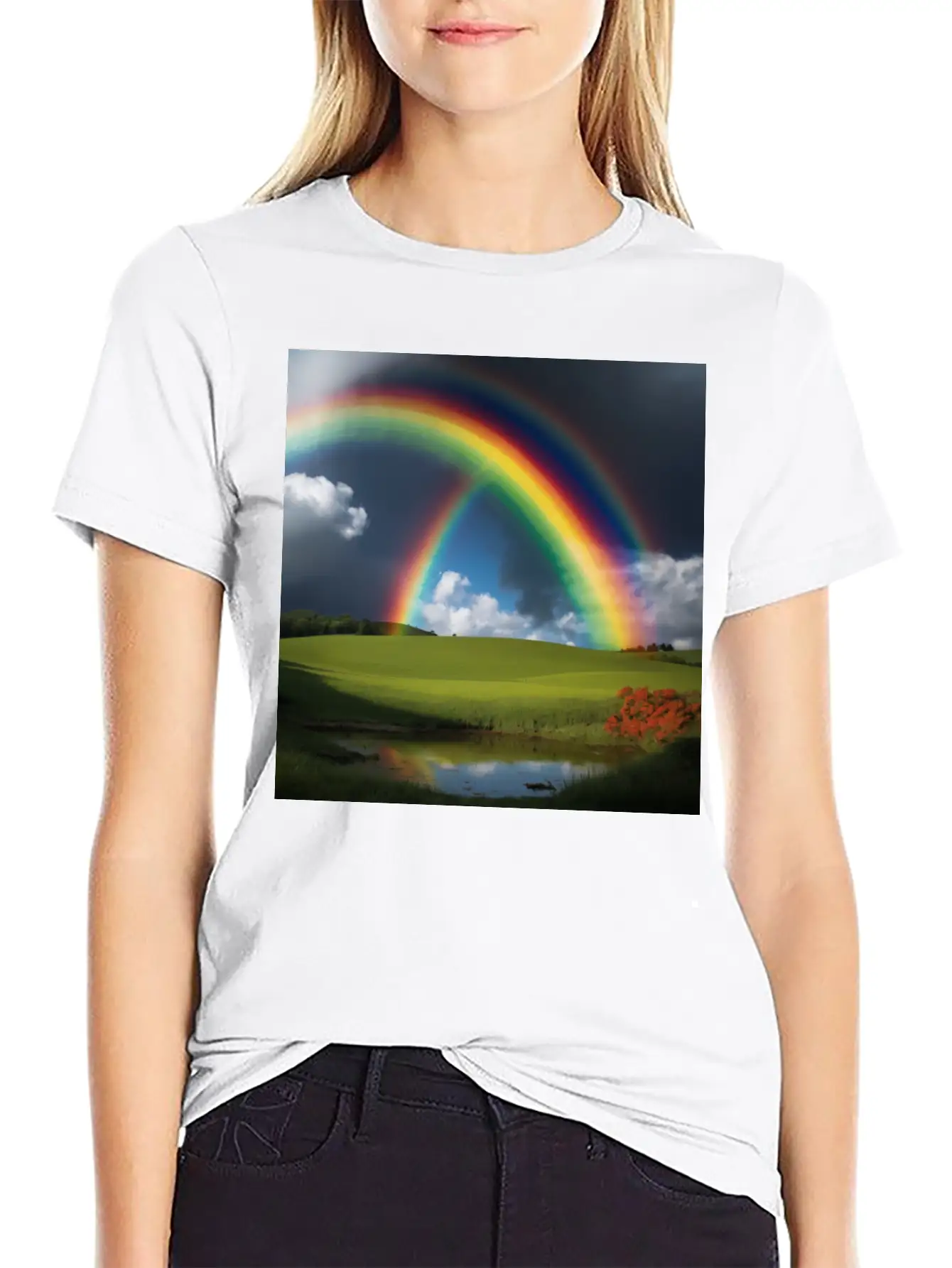 Rainbow Essential Cotton Tee For Daily Outfits – Unisex Style