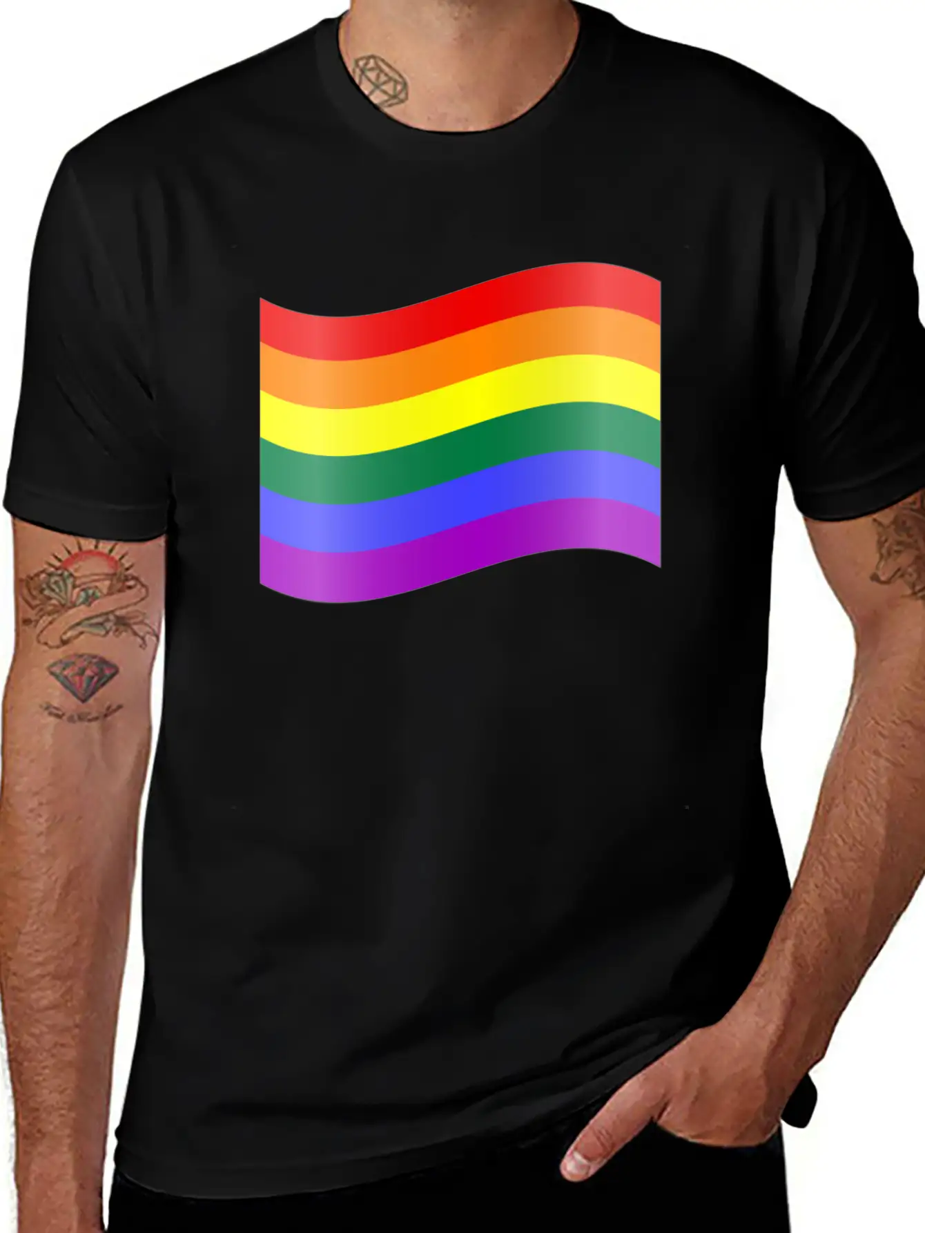 RAINBOW FLAG Essential Cotton Tee For Daily Outfits – Unisex Style
