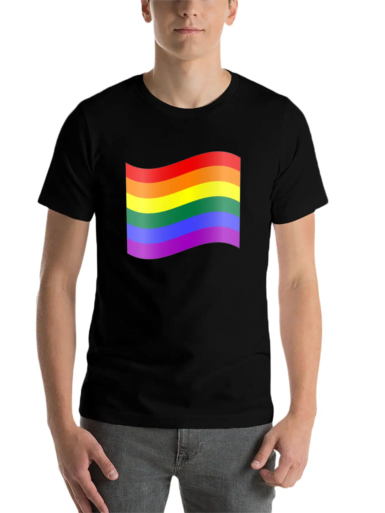 RAINBOW FLAG Essential Cotton Tee For Daily Outfits – Unisex Style