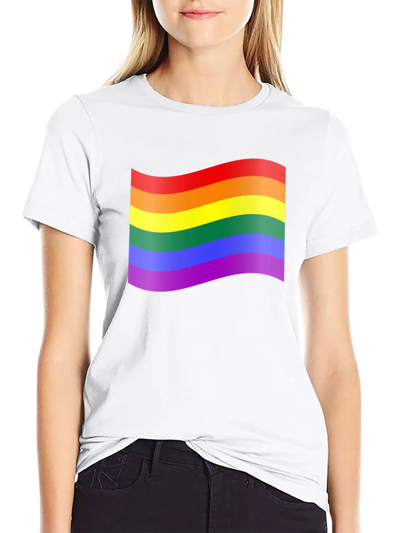 RAINBOW FLAG Essential Cotton Tee For Daily Outfits – Unisex Style