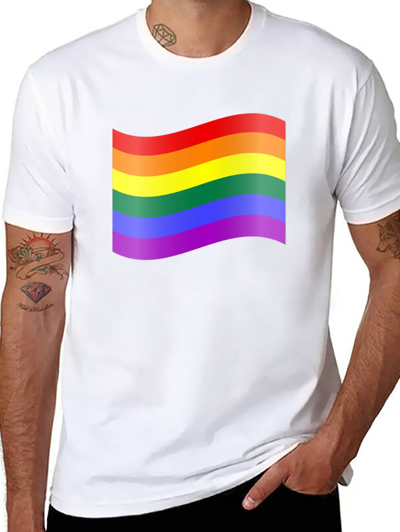 RAINBOW FLAG Essential Cotton Tee For Daily Outfits – Unisex Style