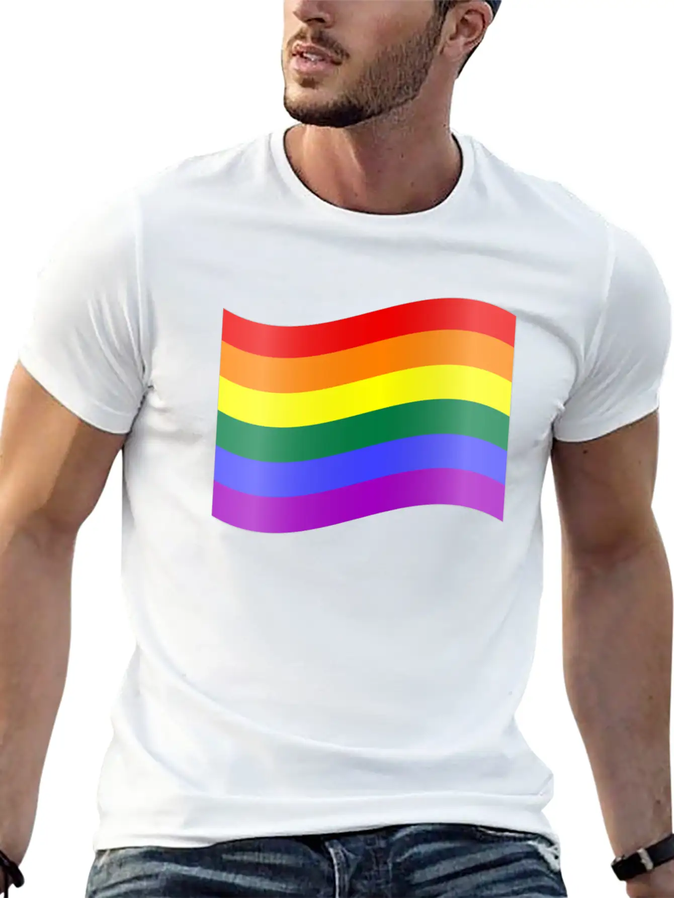 RAINBOW FLAG Essential Cotton Tee For Daily Outfits – Unisex Style