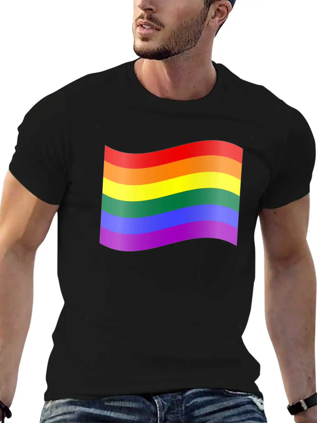 RAINBOW FLAG Essential Cotton Tee For Daily Outfits – Unisex Style