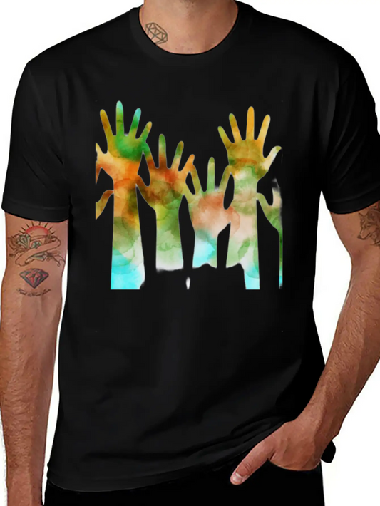 Rainbow Hand Lightweight Cotton T-Shirt – Daily Comfort Graphic Shirt