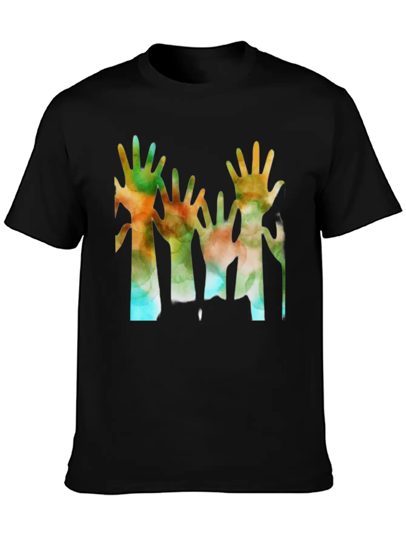 Rainbow Hand Lightweight Cotton T-Shirt – Daily Comfort Graphic Shirt