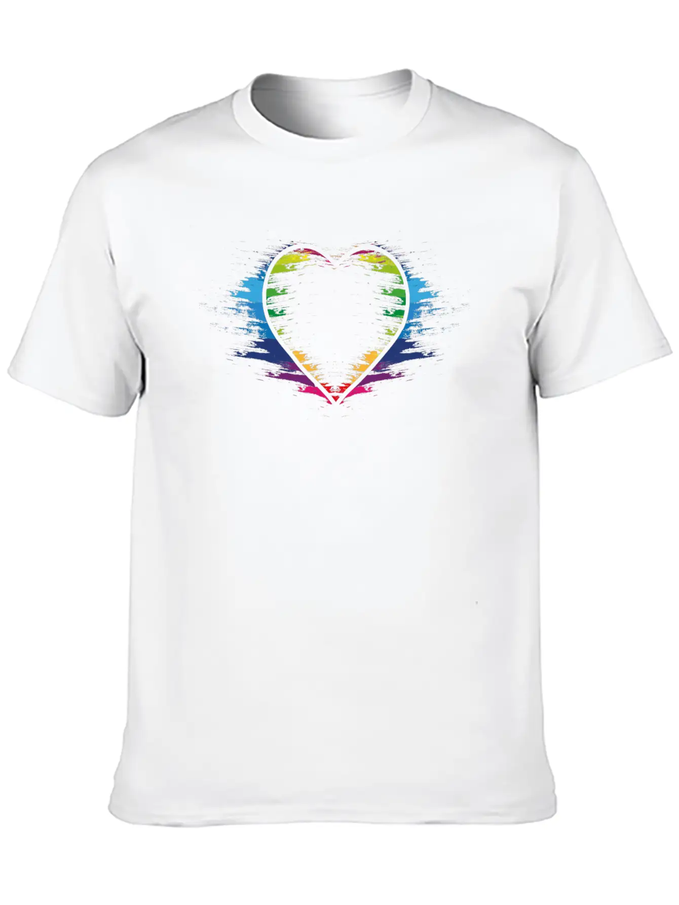 Rainbow Heart Unisex Casual T-Shirt – Clean Design For Daily Comfort