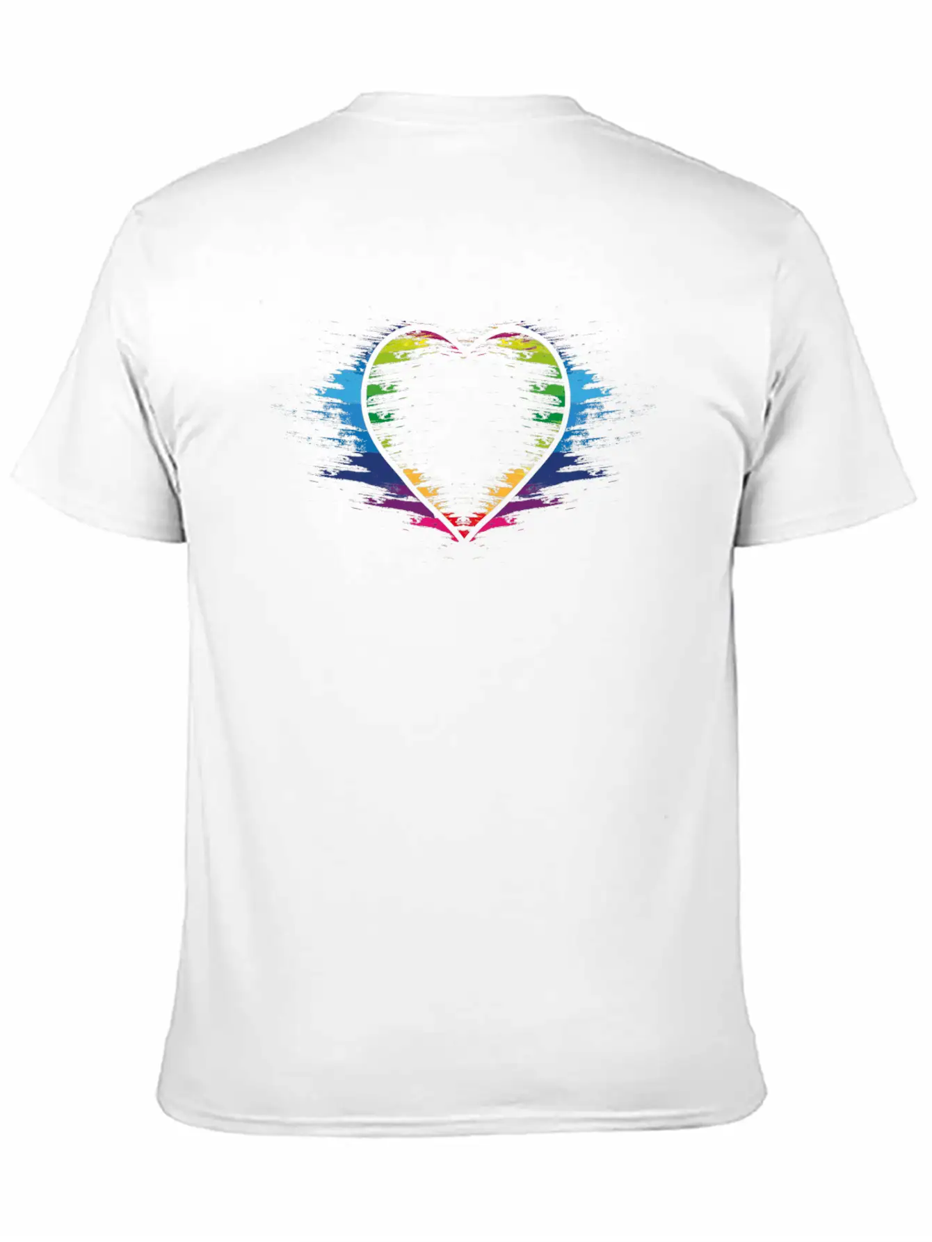 Rainbow Heart Unisex Casual T-Shirt – Clean Design For Daily Comfort