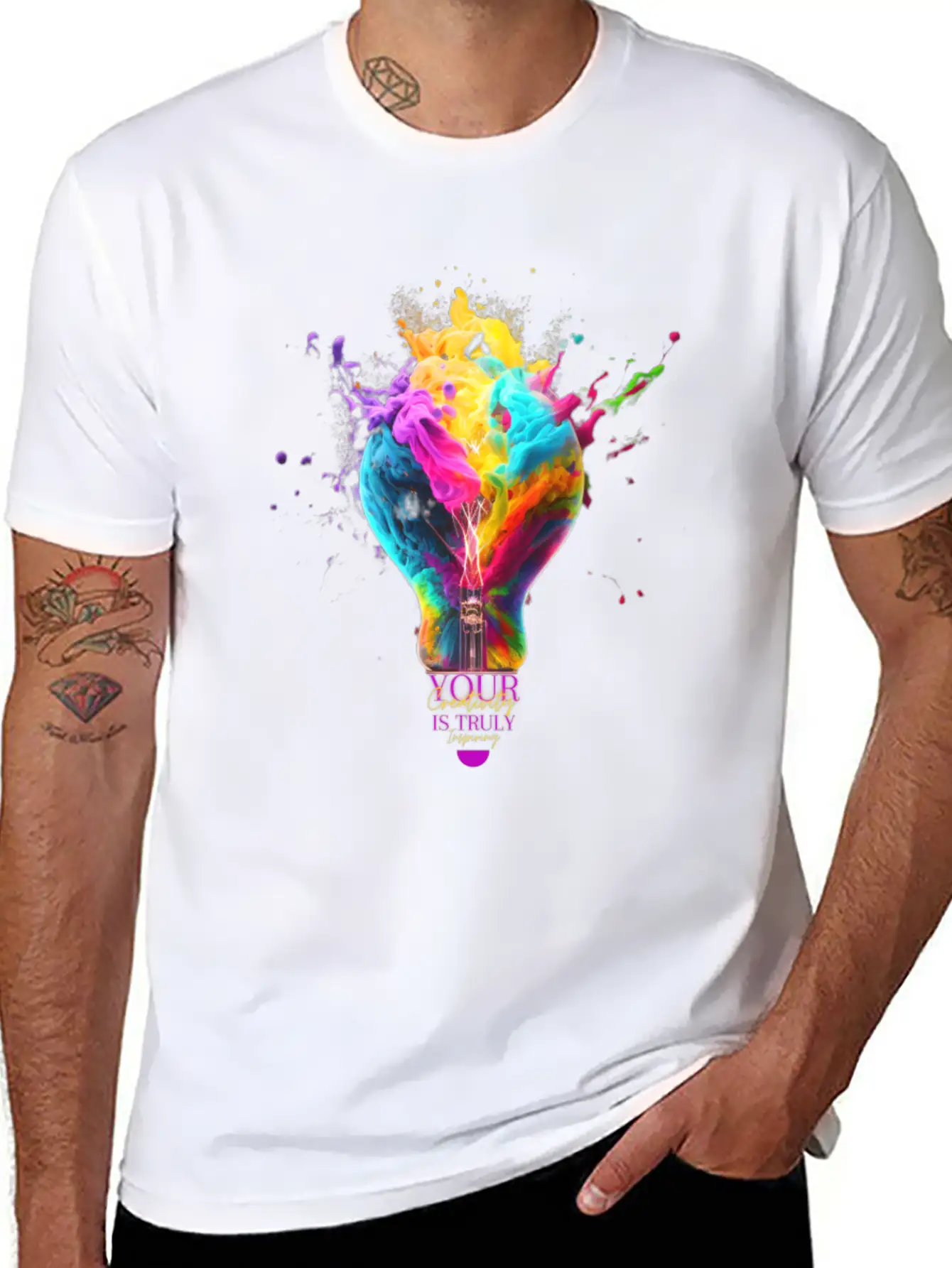 Rainbow Lamp | Your Creativity Is Truly Inspiring. Modern Fit Casual T-Shirt – Clean And Versatile Design