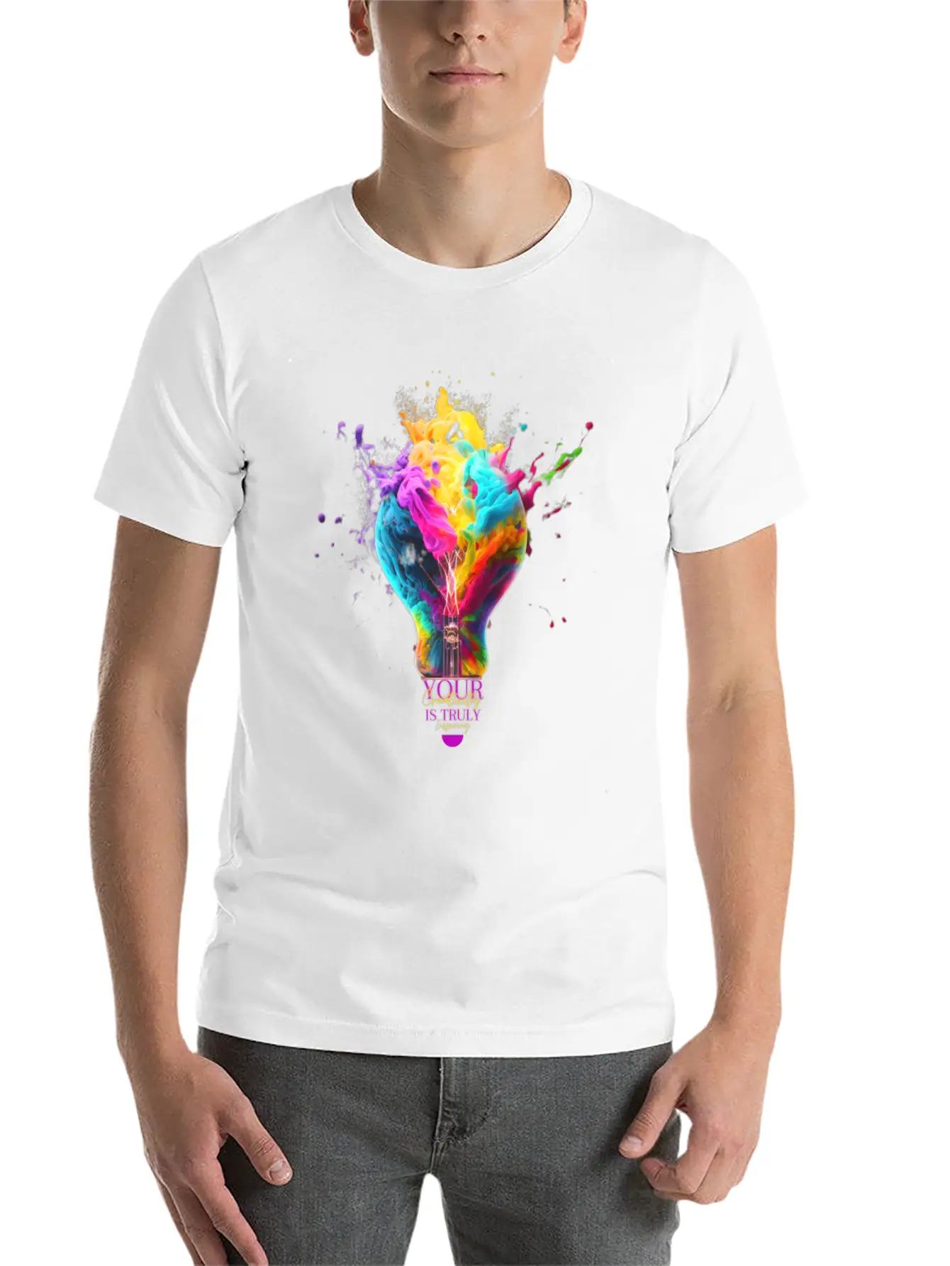 Rainbow Lamp | Your Creativity Is Truly Inspiring. Modern Fit Casual T-Shirt – Clean And Versatile Design