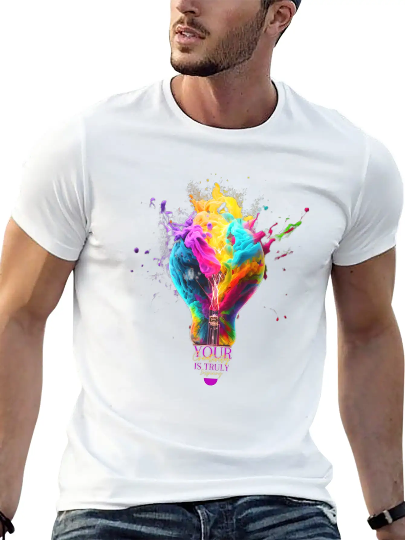 Rainbow Lamp | Your Creativity Is Truly Inspiring. Modern Fit Casual T-Shirt – Clean And Versatile Design
