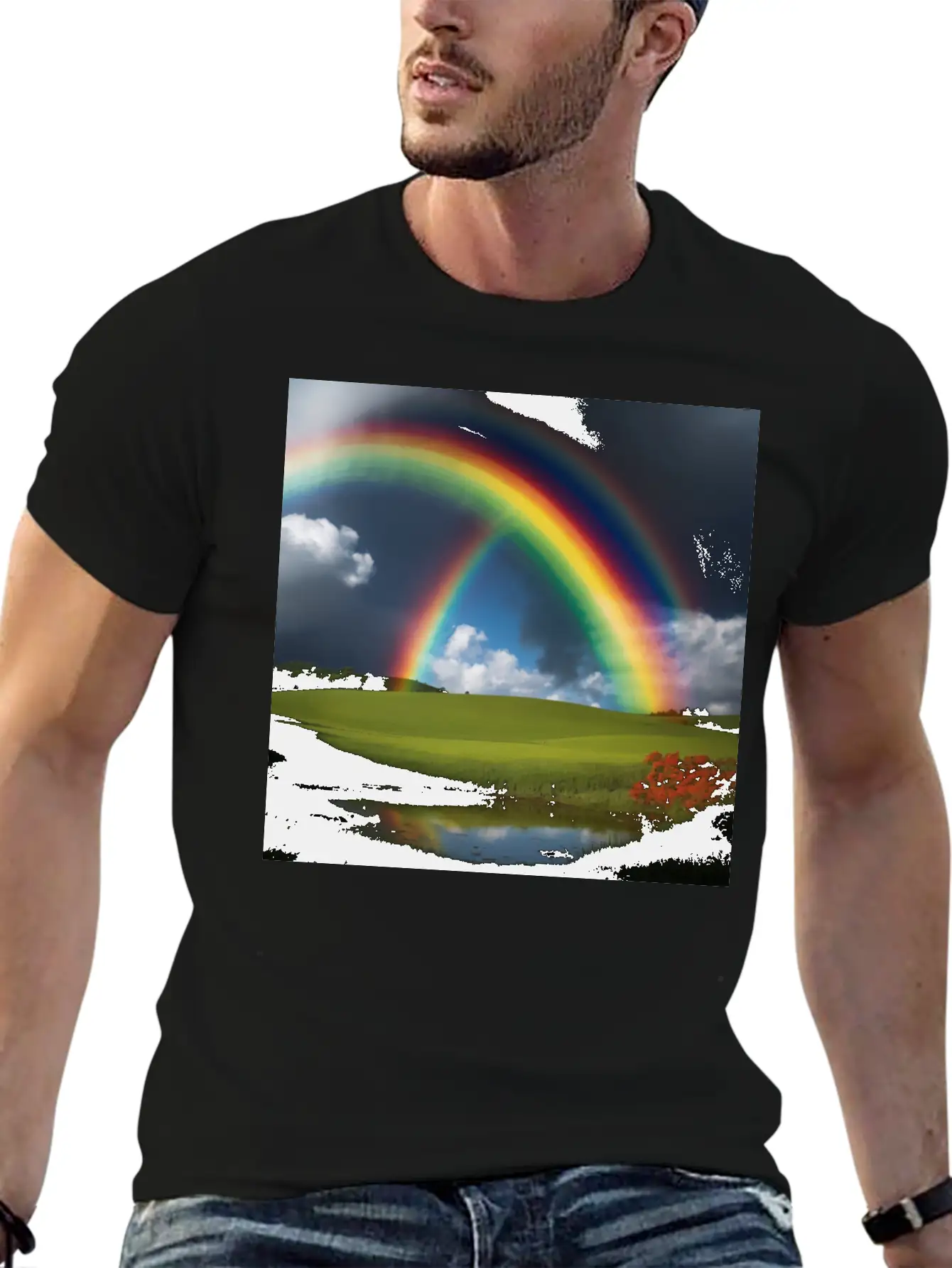 Rainbow Modern Fit Casual T-Shirt – Clean And Versatile Design