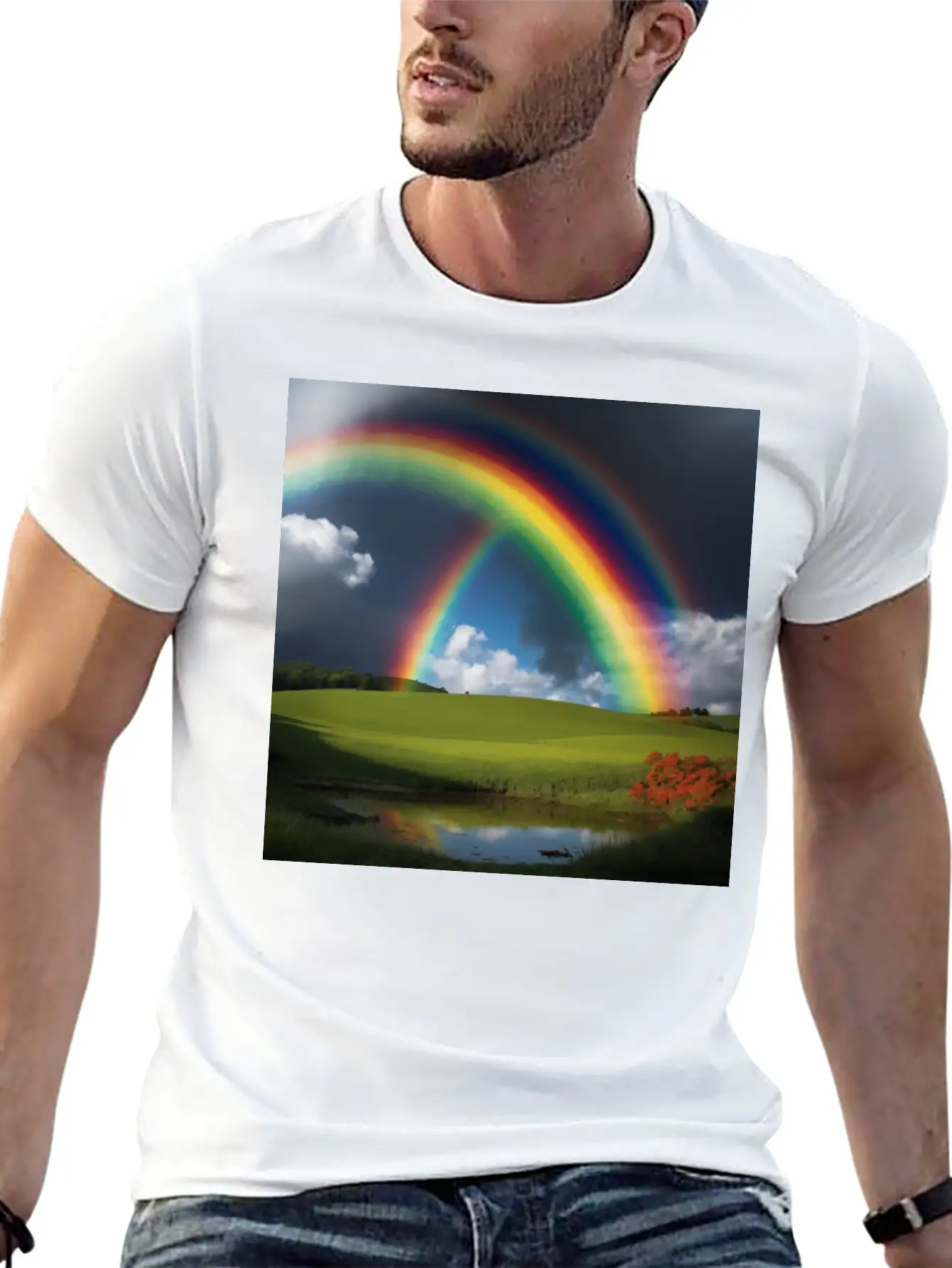 Rainbow Modern Fit Casual T-Shirt – Clean And Versatile Design