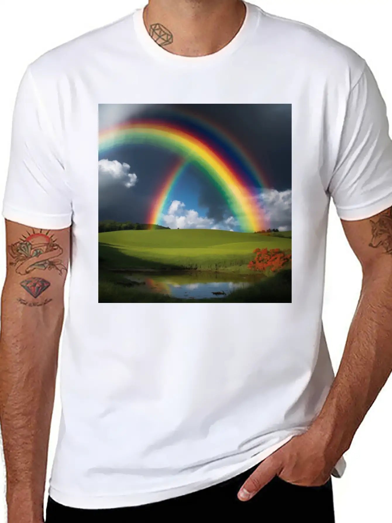 Rainbow Modern Fit Casual T-Shirt – Clean And Versatile Design