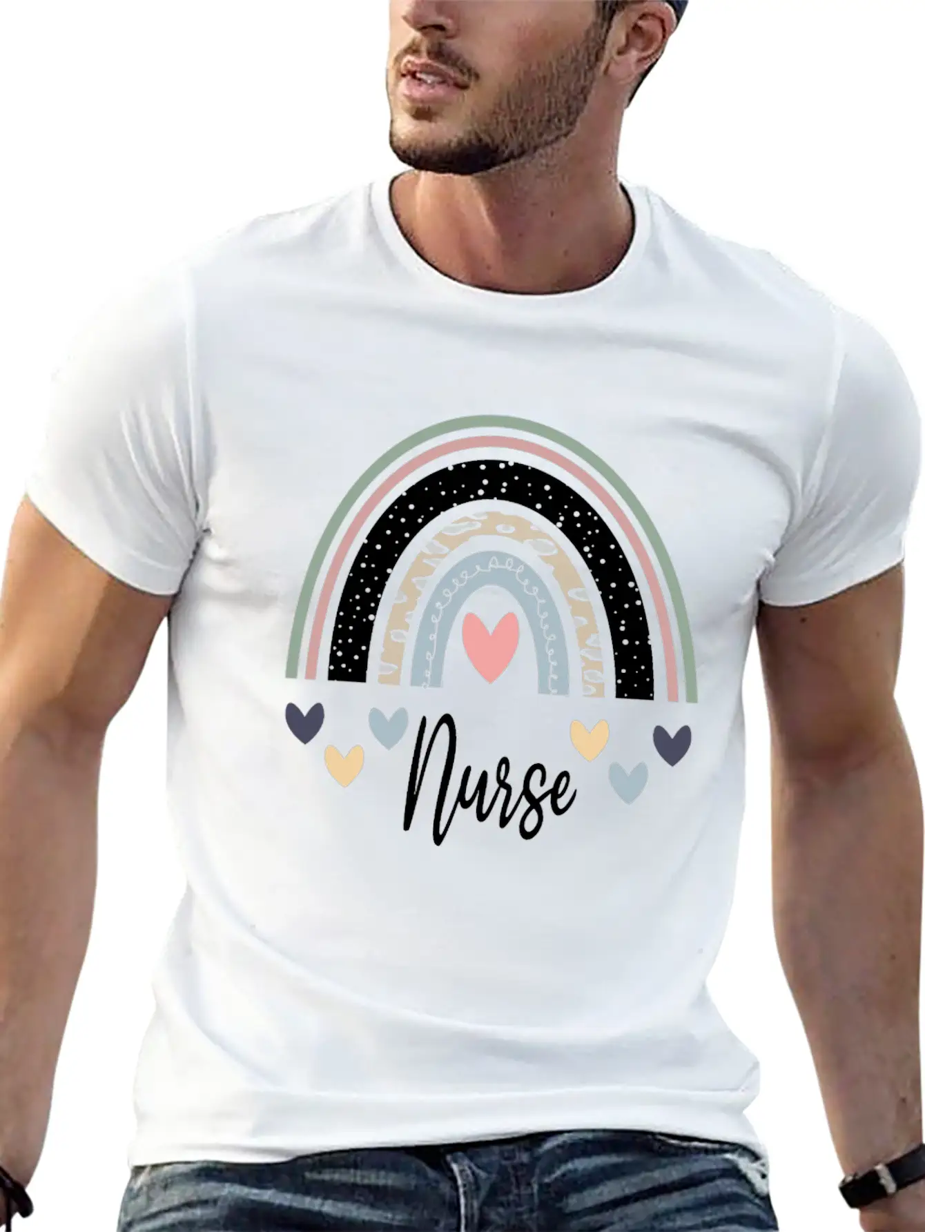 Rainbow Nurse Unisex Casual T-Shirt – Clean Design For Daily Comfort