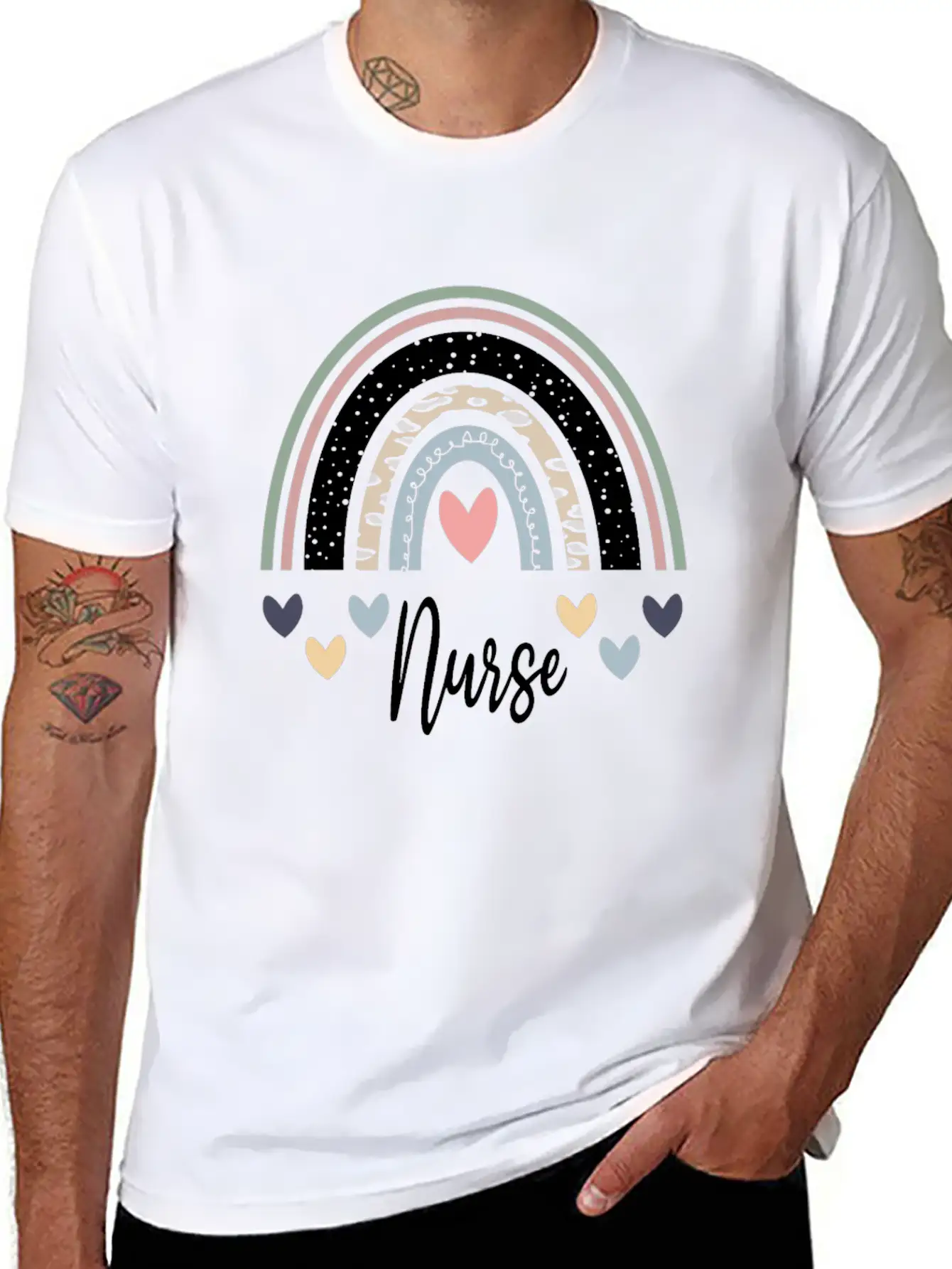 Rainbow Nurse Unisex Casual T-Shirt – Clean Design For Daily Comfort