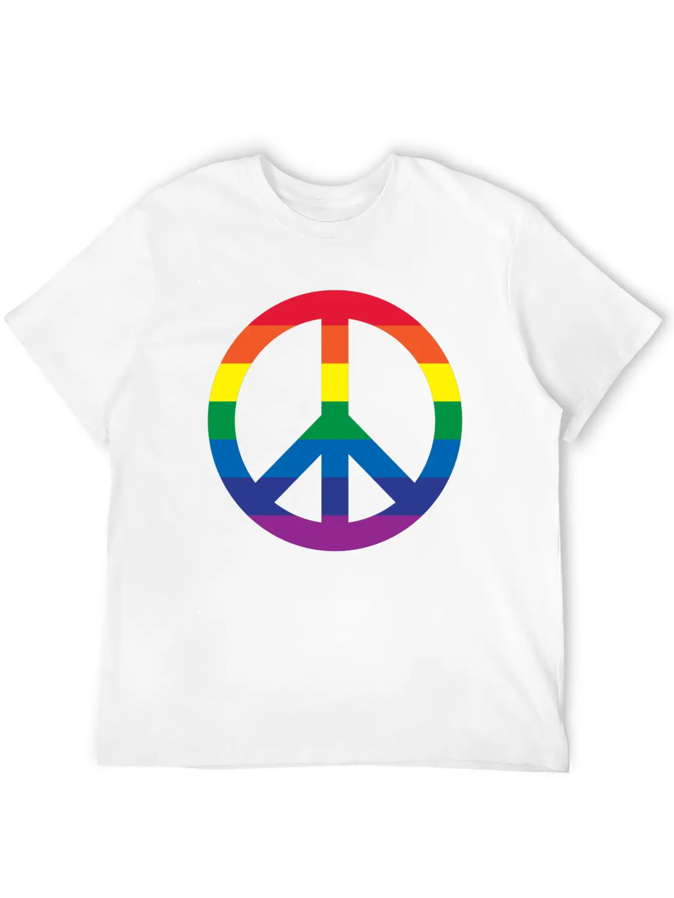 Rainbow Peace Sign Relaxed Everyday Tee – Lightweight And Durable Cotton