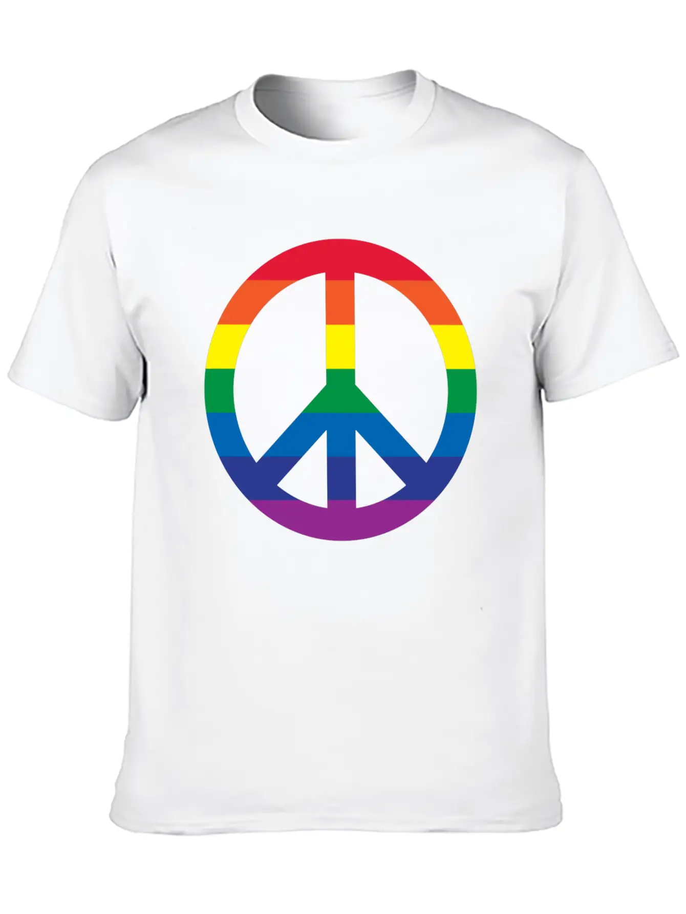 Rainbow Peace Sign Relaxed Everyday Tee – Lightweight And Durable Cotton