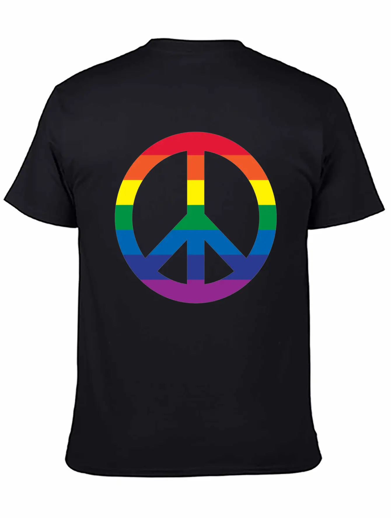Rainbow Peace Sign Relaxed Everyday Tee – Lightweight And Durable Cotton