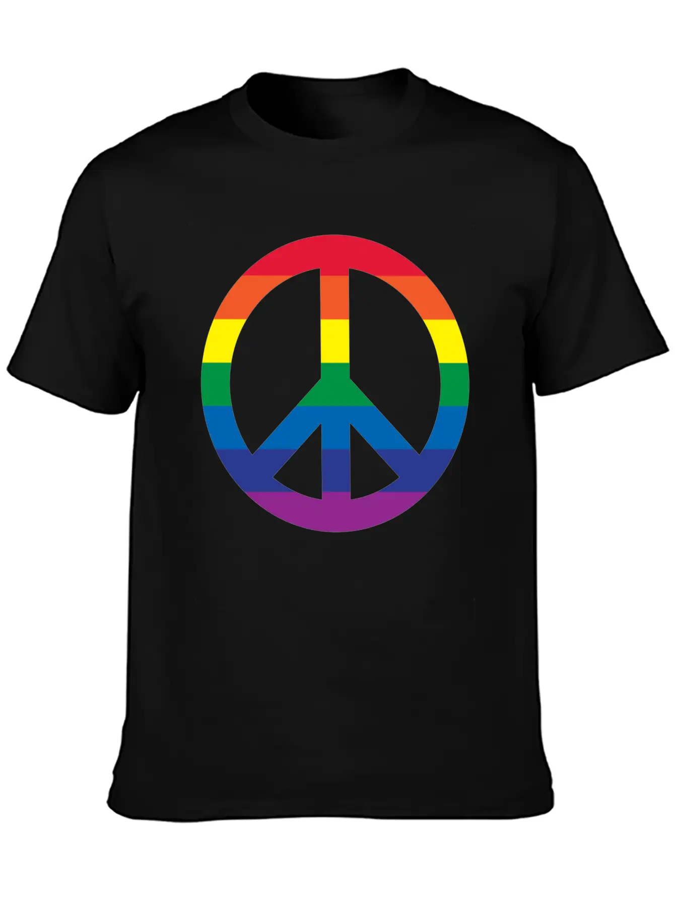 Rainbow Peace Sign Relaxed Everyday Tee – Lightweight And Durable Cotton
