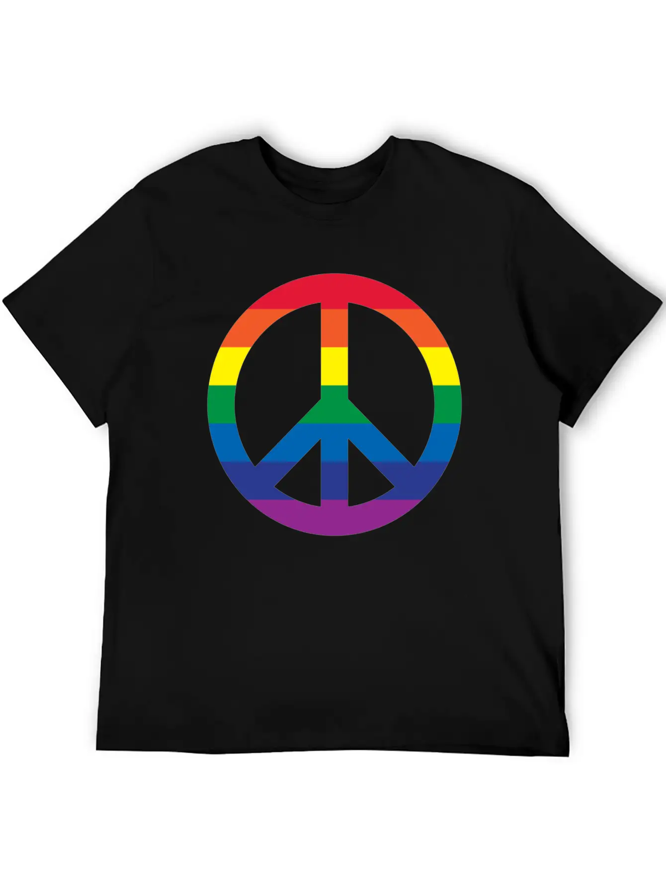 Rainbow Peace Sign Relaxed Everyday Tee – Lightweight And Durable Cotton