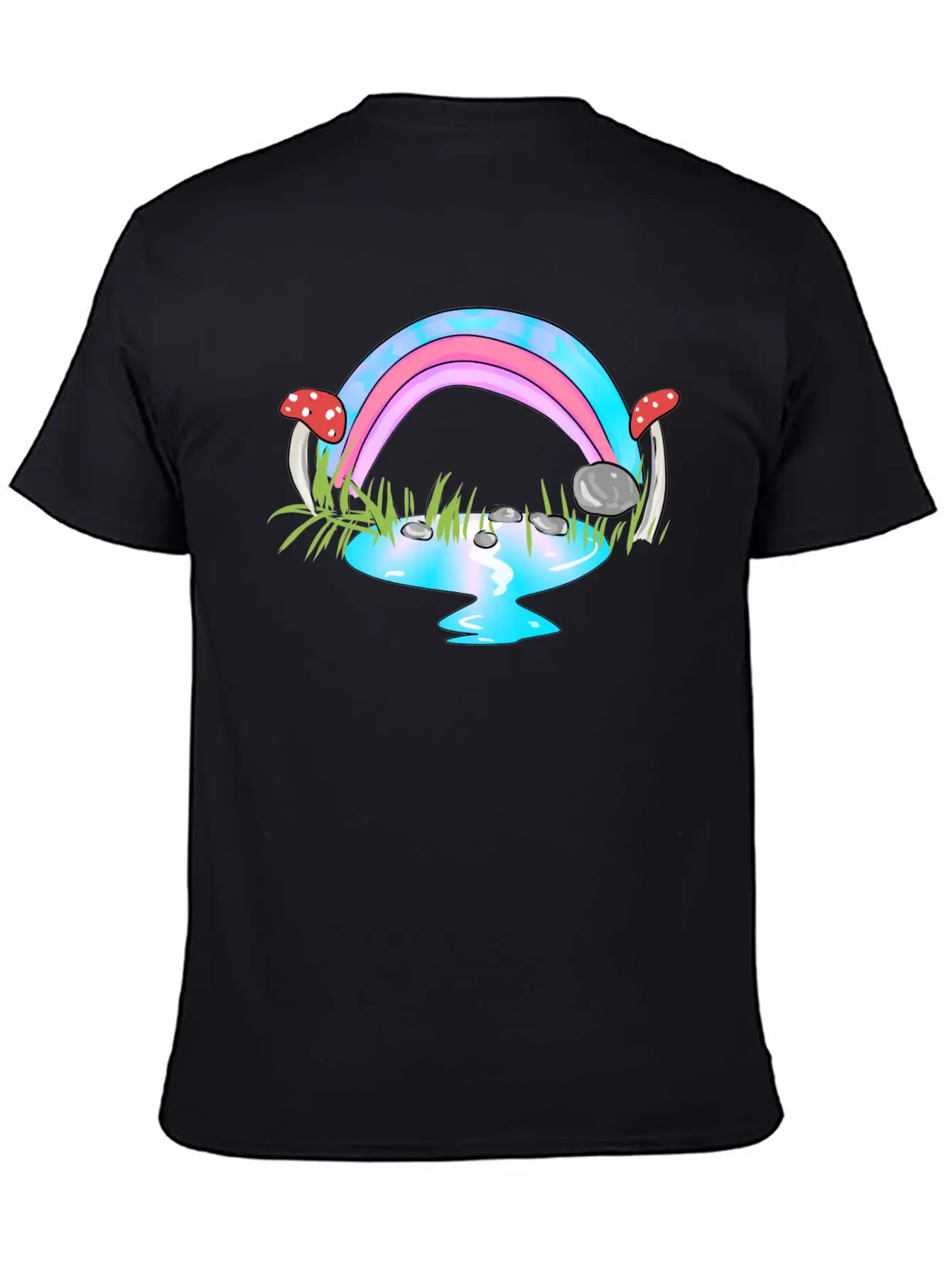 Rainbow Water Cartoon Nature Grass Soft Cotton Short Sleeve Tee – Unisex Wardrobe Staple