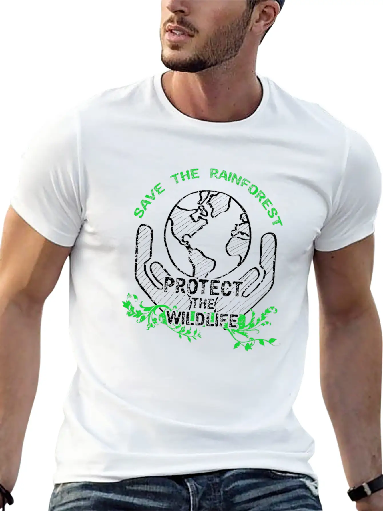 Rainforest Save The Planet Climate Change Nature Lightweight Cotton T-Shirt – Daily Comfort Graphic Shirt