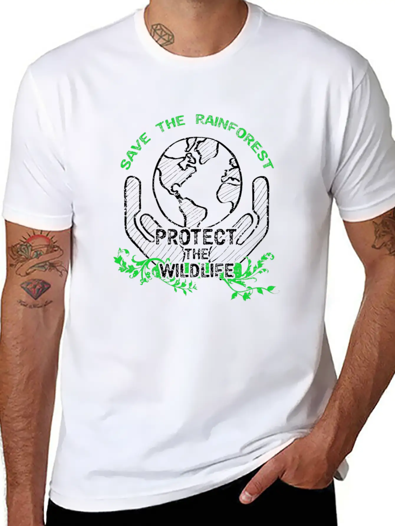 Rainforest Save The Planet Climate Change Nature Lightweight Cotton T-Shirt – Daily Comfort Graphic Shirt