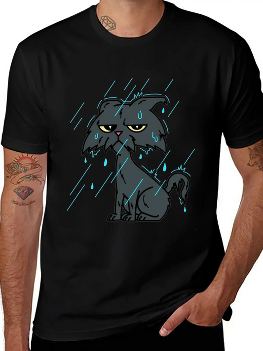 Raining Wet Ca – Raining Bad Day Cat Unisex Casual T-Shirt – Clean Design For Daily Comfort