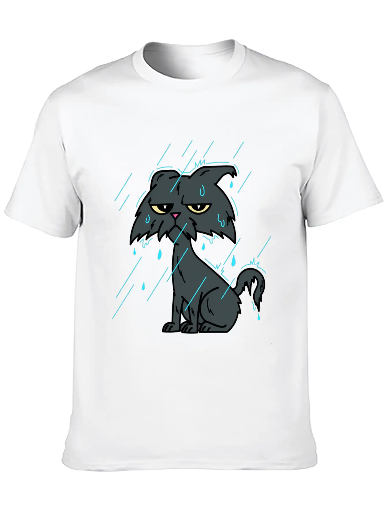 Raining Wet Ca – Raining Bad Day Cat Unisex Casual T-Shirt – Clean Design For Daily Comfort