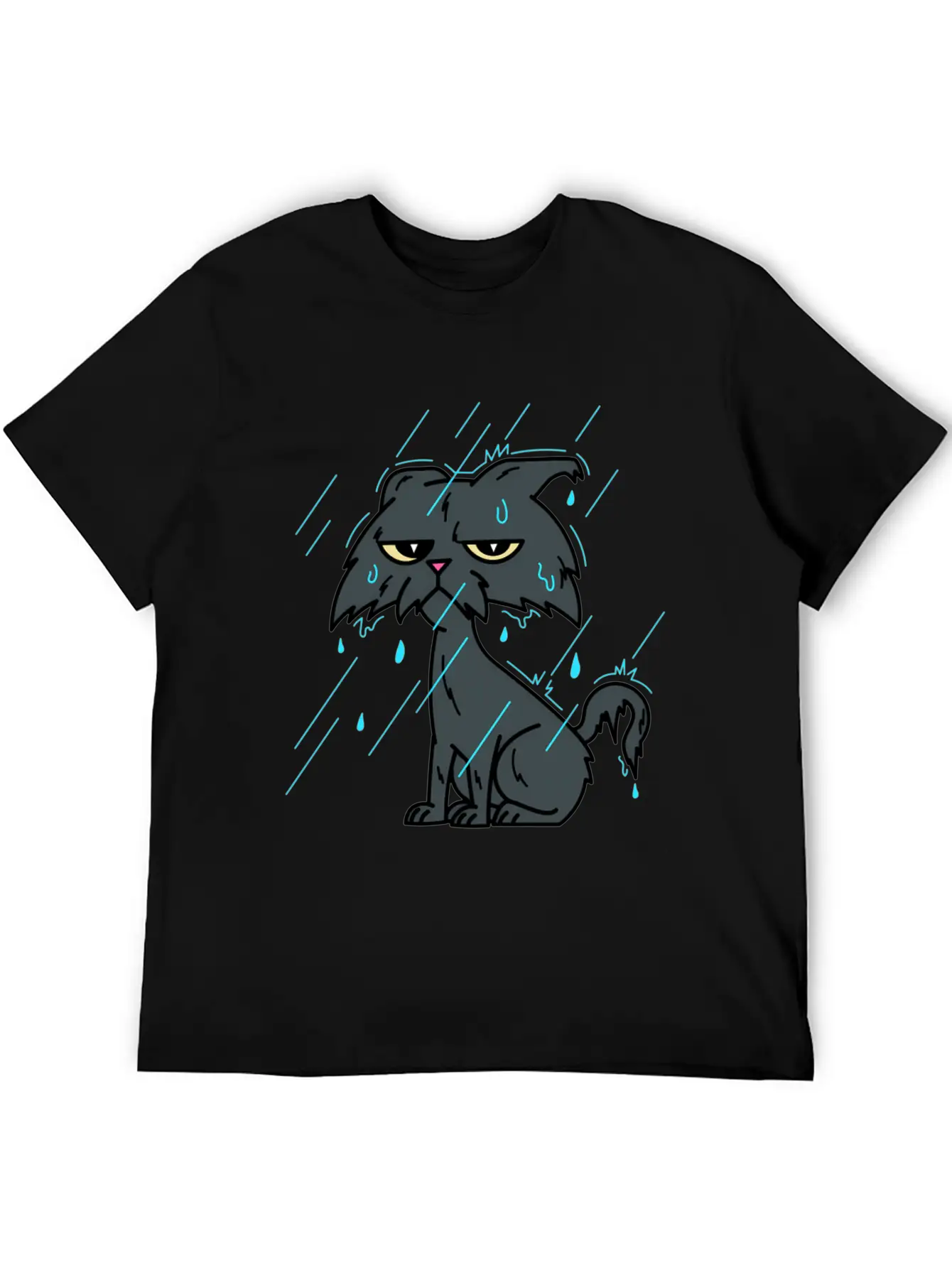 Raining Wet Ca – Raining Bad Day Cat Unisex Casual T-Shirt – Clean Design For Daily Comfort