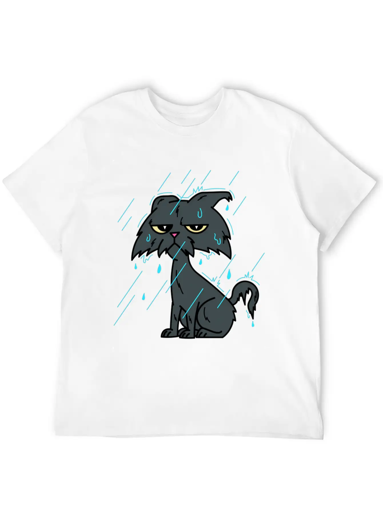 Raining Wet Ca – Raining Bad Day Cat Unisex Casual T-Shirt – Clean Design For Daily Comfort