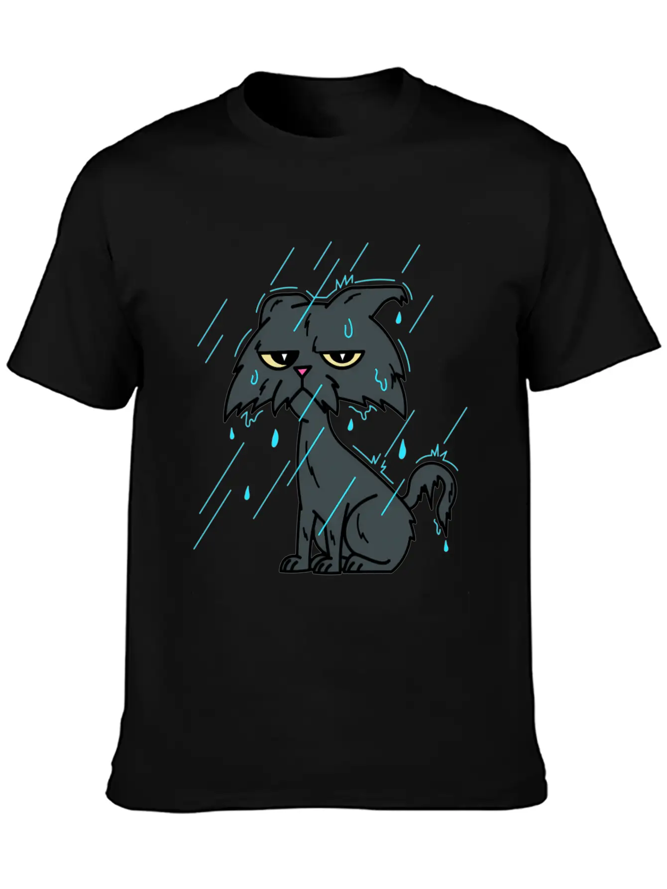 Raining Wet Ca – Raining Bad Day Cat Unisex Casual T-Shirt – Clean Design For Daily Comfort