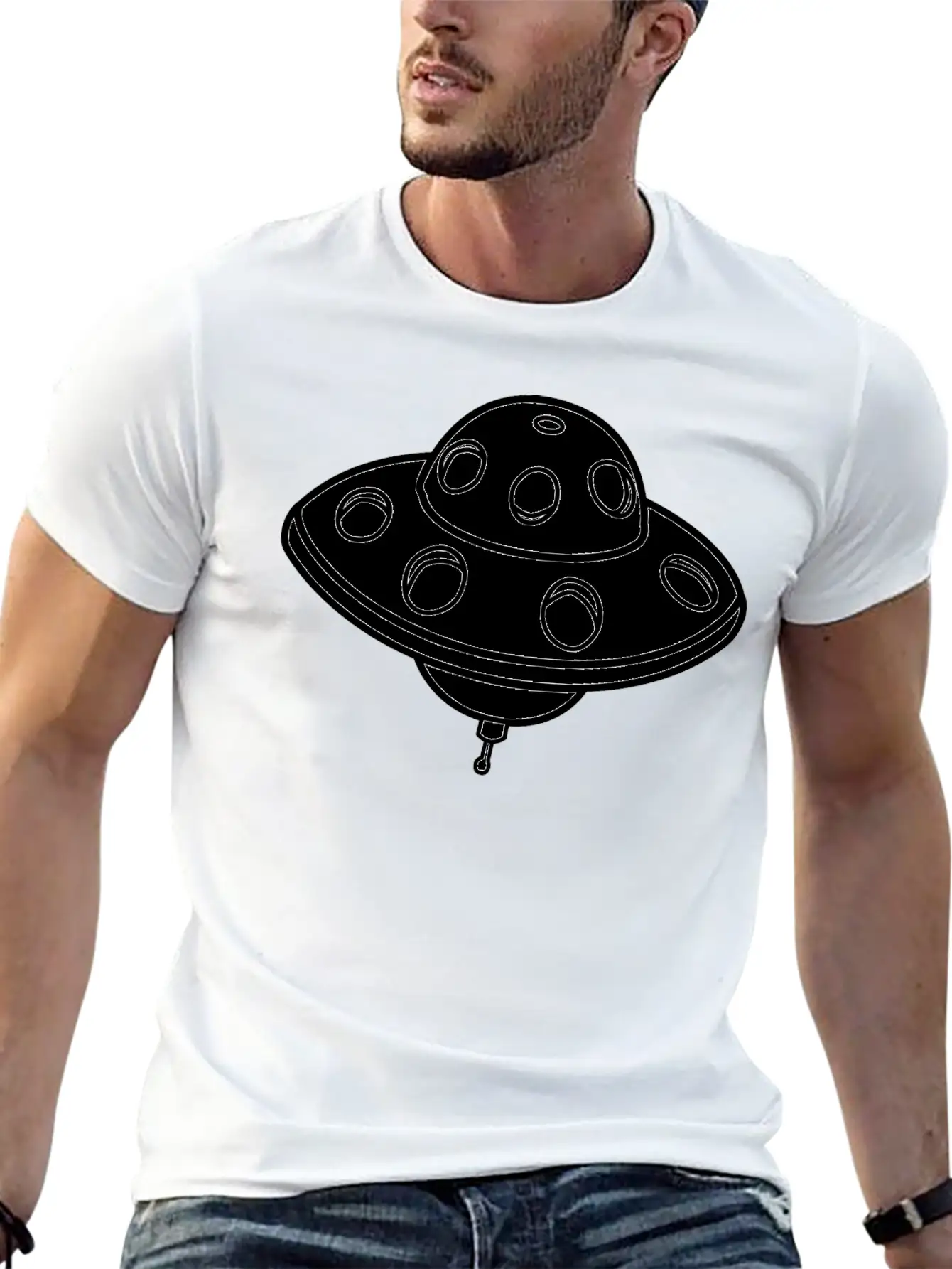 Rakete Rocket Space Shuttle Ufo Raumschiff Mond Mo Unisex Casual T-Shirt – Clean Design For Daily Comfort