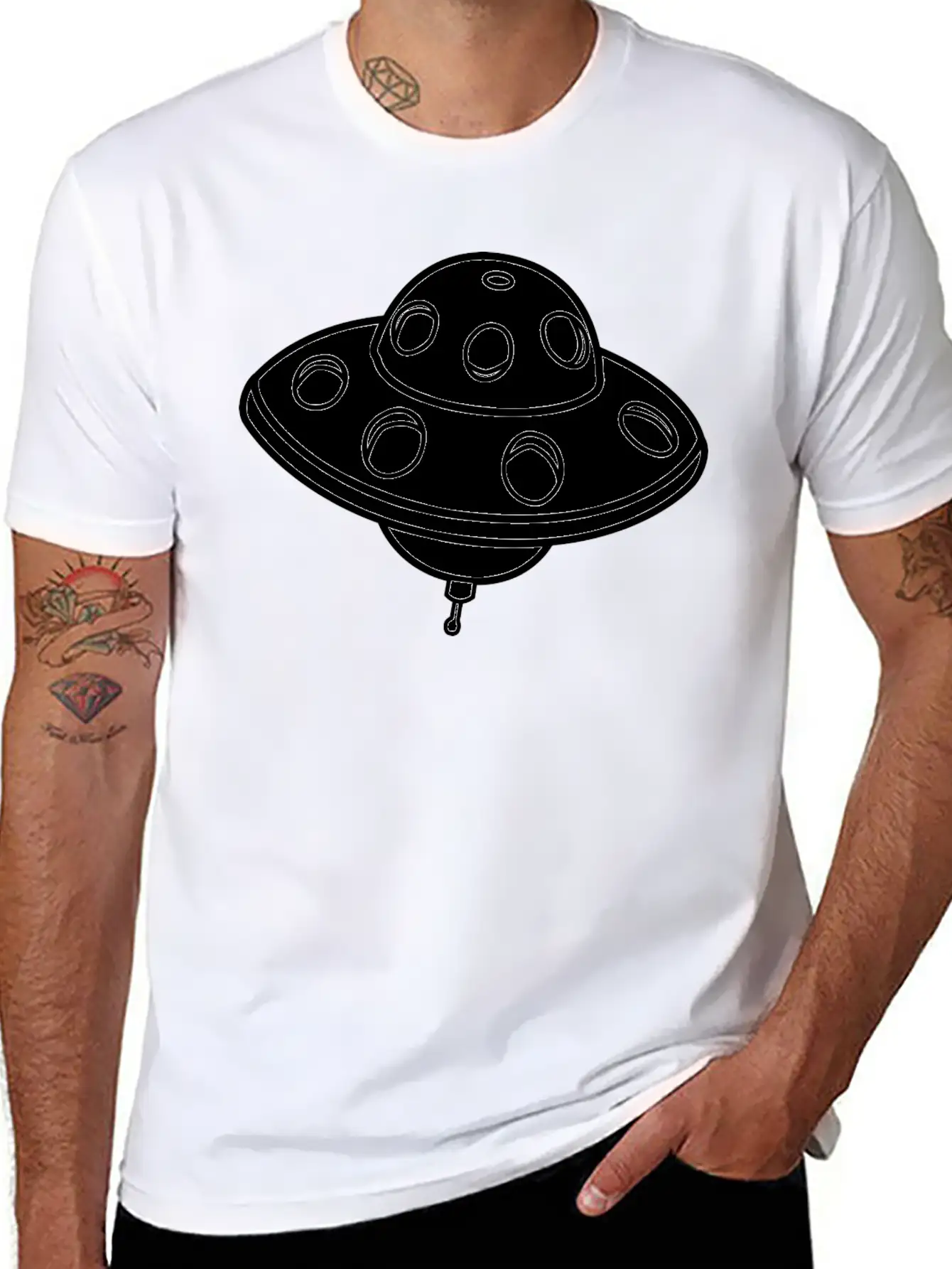 Rakete Rocket Space Shuttle Ufo Raumschiff Mond Mo Unisex Casual T-Shirt – Clean Design For Daily Comfort