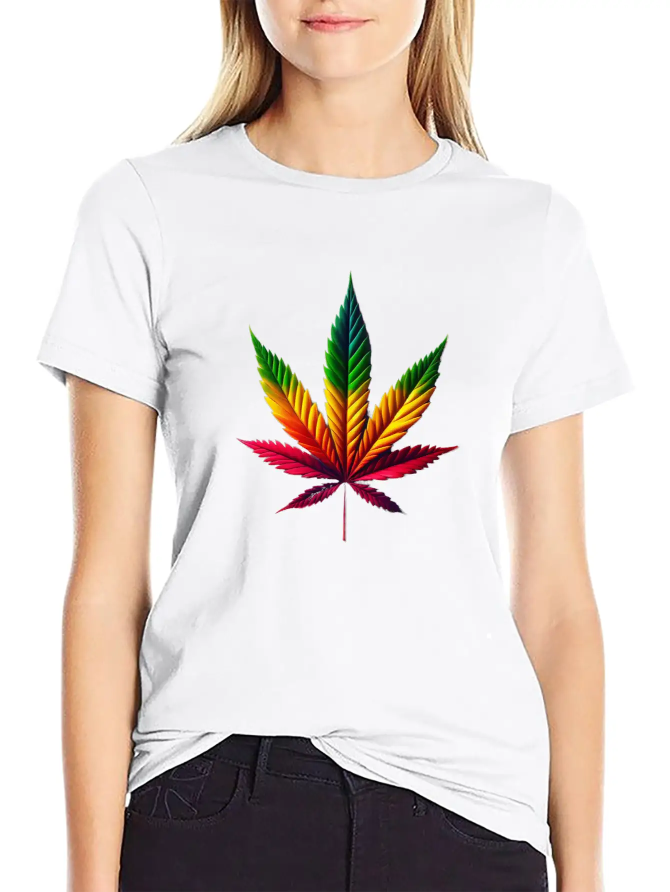 Rasta Leaf Essential Cotton Tee For Daily Outfits – Unisex Style
