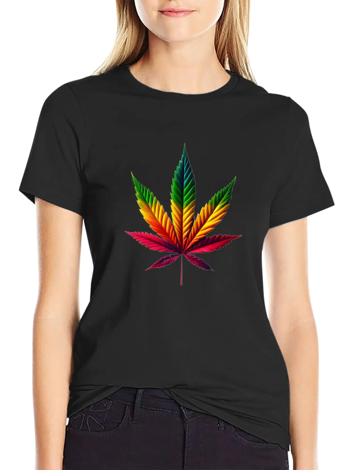 Rasta Leaf Essential Cotton Tee For Daily Outfits – Unisex Style