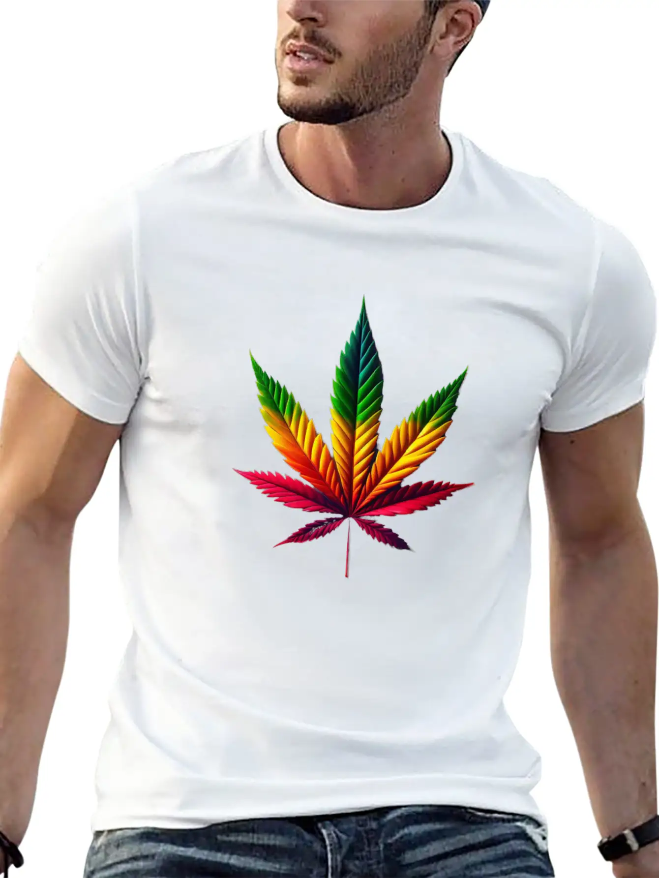 Rasta Leaf Essential Cotton Tee For Daily Outfits – Unisex Style