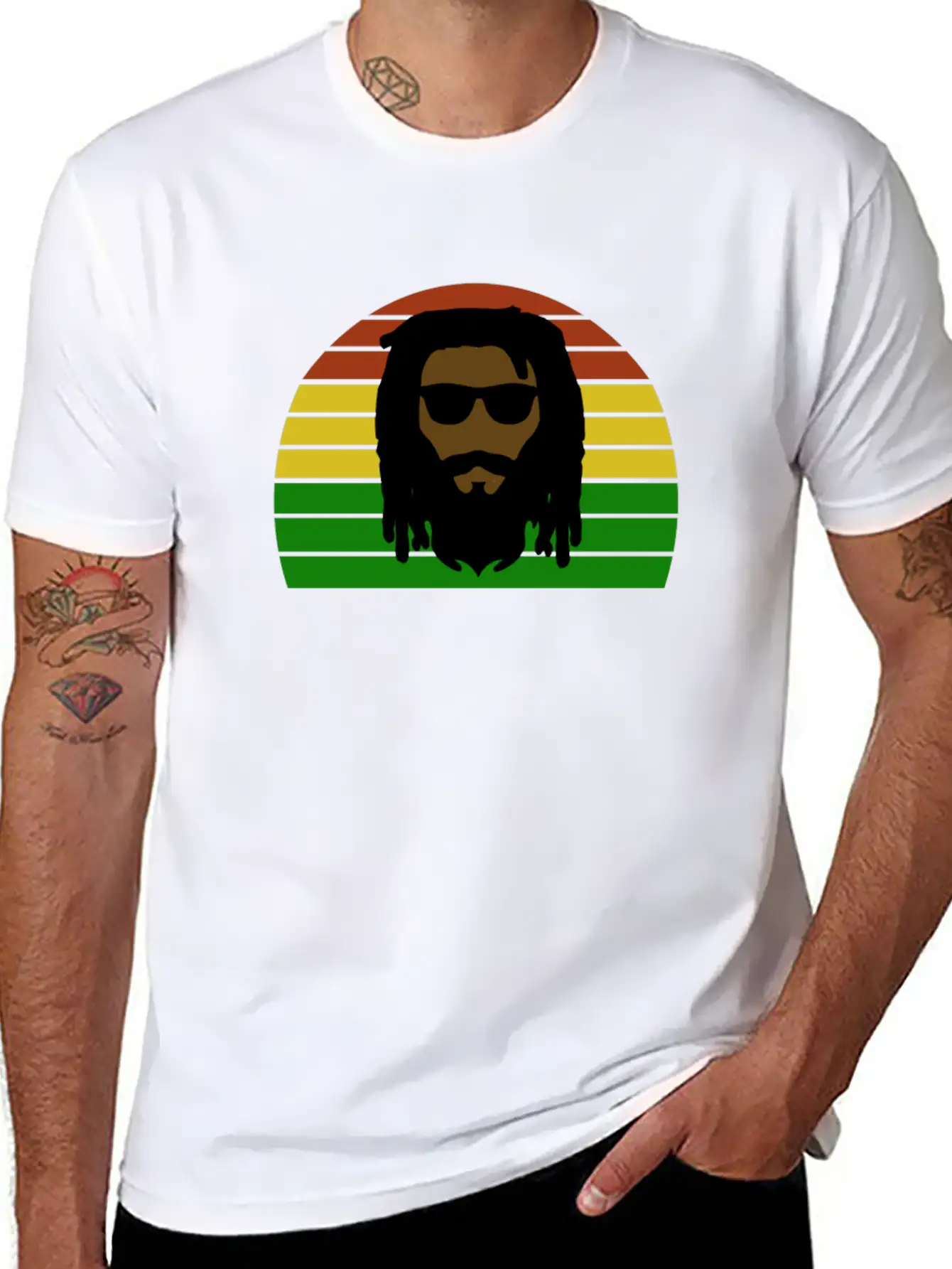 Rasta Roots - Reggae Rastaman - Africa Colors Soft Cotton Short Sleeve Tee – Unisex Wardrobe Staple