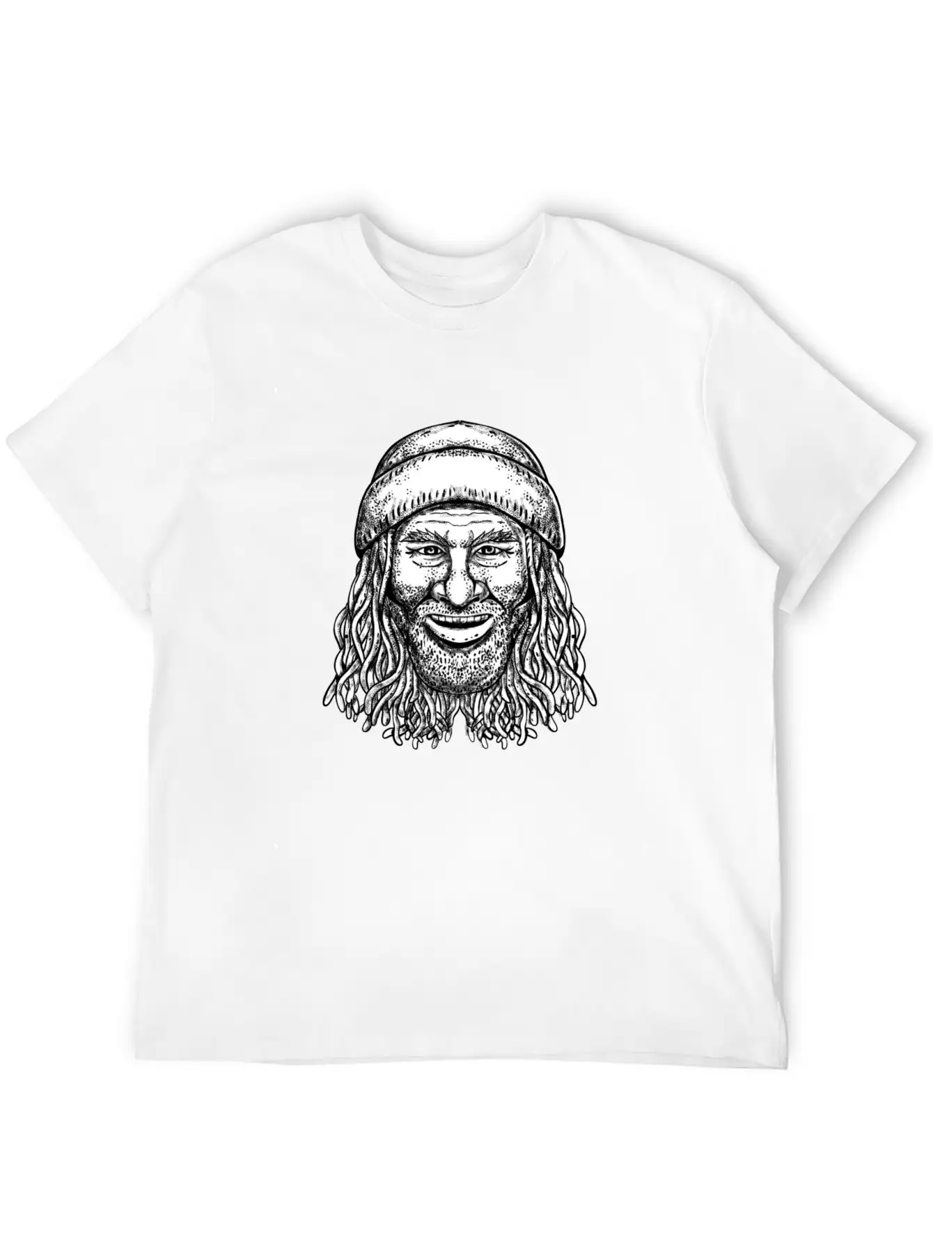 Rastafarian Dude Tattoo Grayscale Classic Fit Graphic Tee For Daily Comfort – Unisex Cotton Shirt