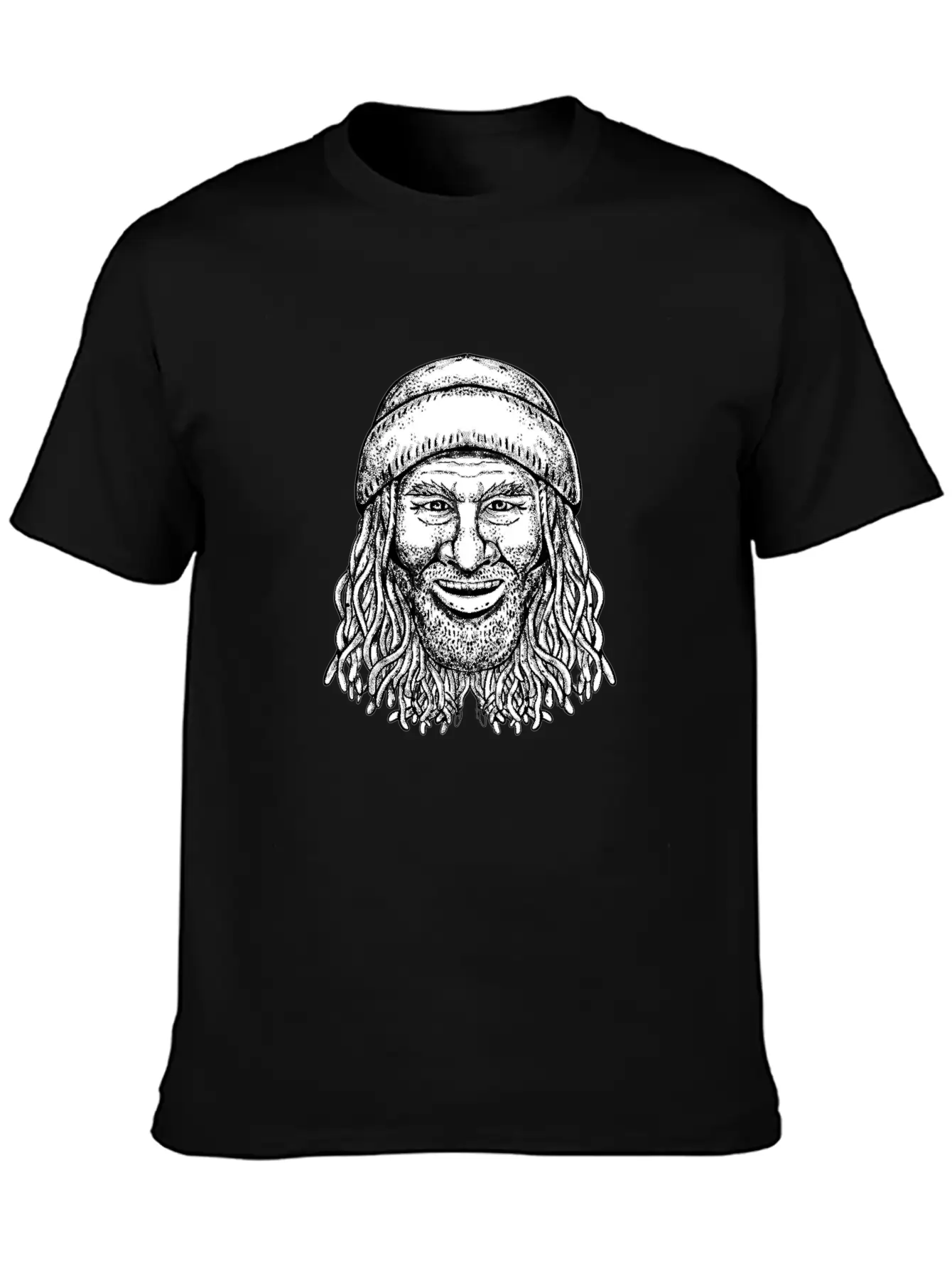 Rastafarian Dude Tattoo Grayscale Classic Fit Graphic Tee For Daily Comfort – Unisex Cotton Shirt