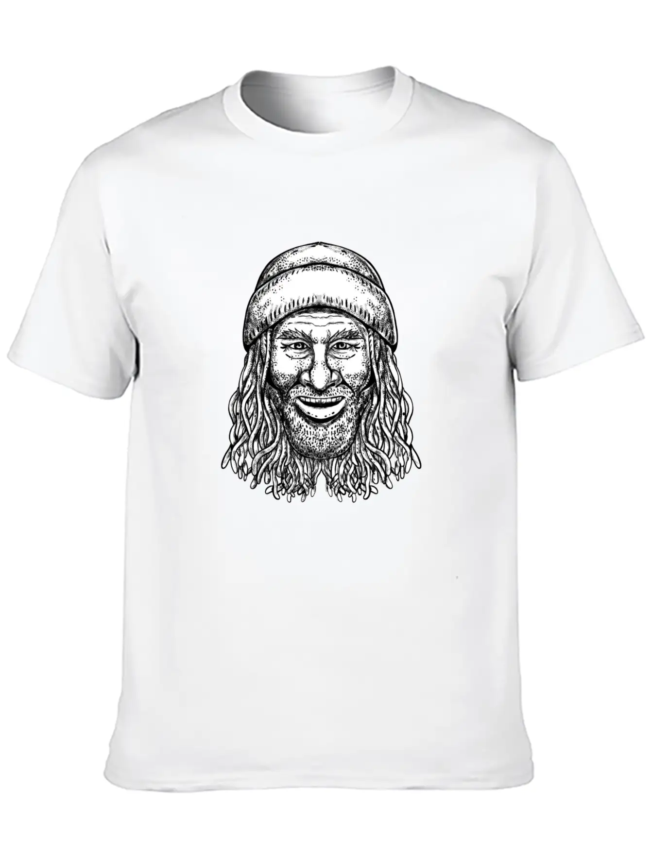 Rastafarian Dude Tattoo Grayscale Classic Fit Graphic Tee For Daily Comfort – Unisex Cotton Shirt