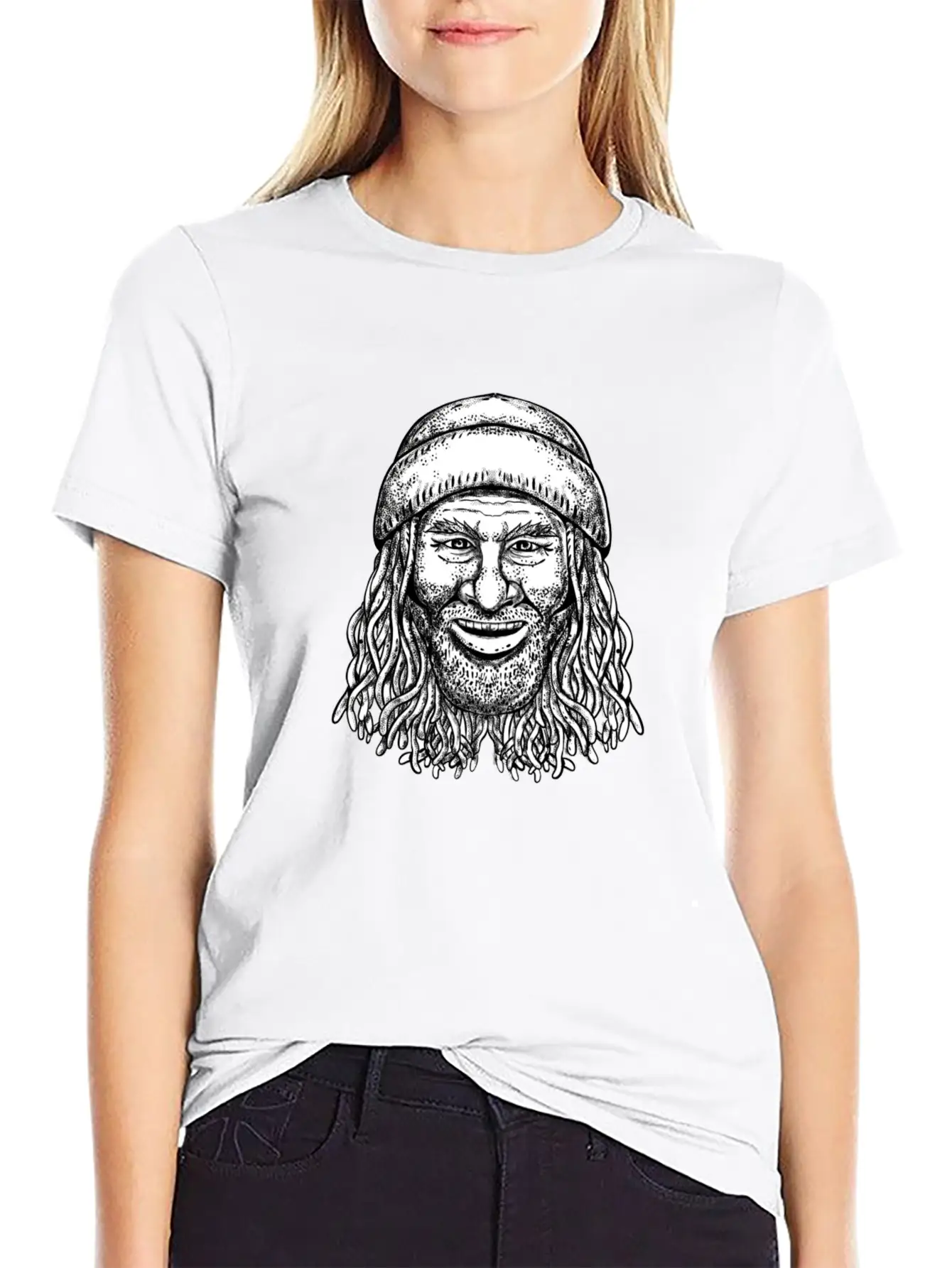 Rastafarian Dude Tattoo Grayscale Classic Fit Graphic Tee For Daily Comfort – Unisex Cotton Shirt