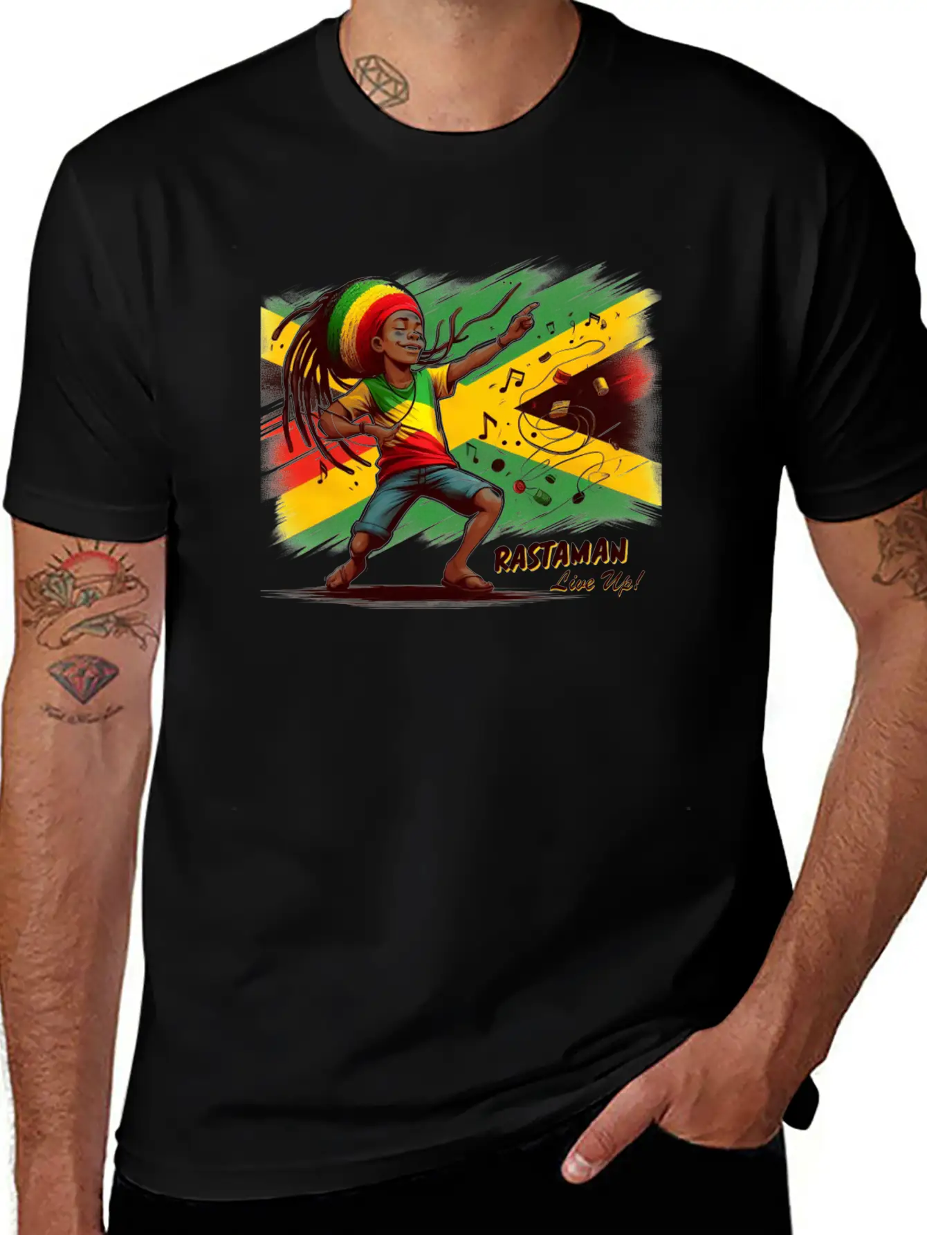 Rastaman Live Up Essential Cotton Tee For Daily Outfits – Unisex Style