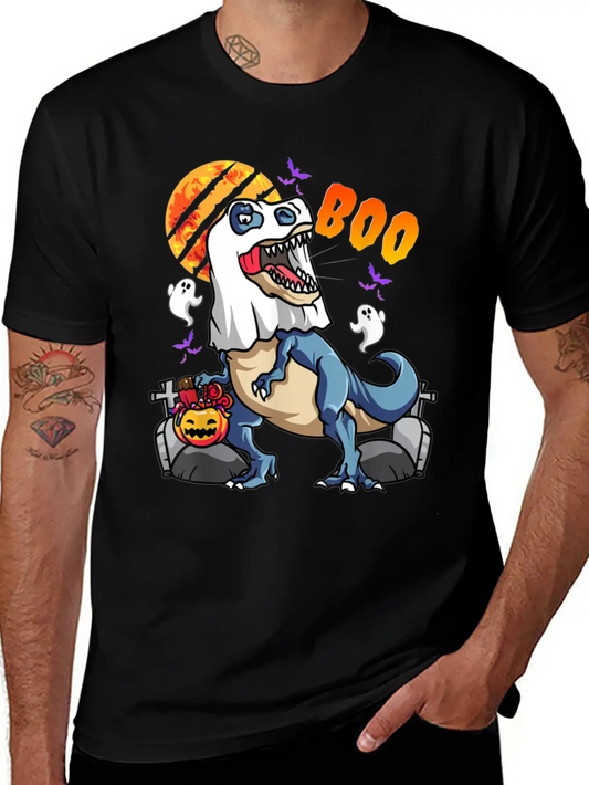 Rawrsome Rex Boo Halloween Clothing Essential Cotton Tee For Daily Outfits – Unisex Style