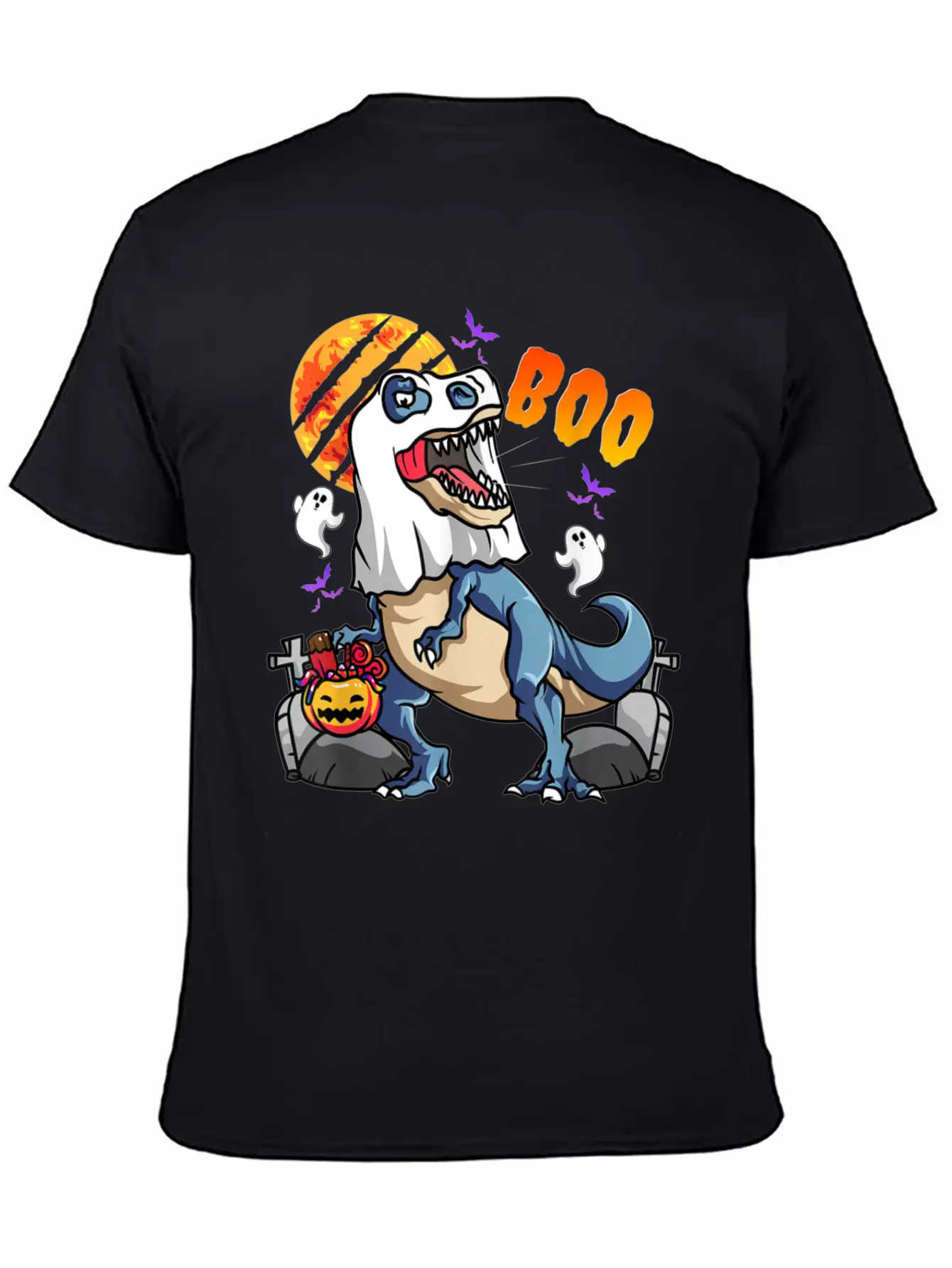 Rawrsome Rex Boo Halloween Clothing Essential Cotton Tee For Daily Outfits – Unisex Style