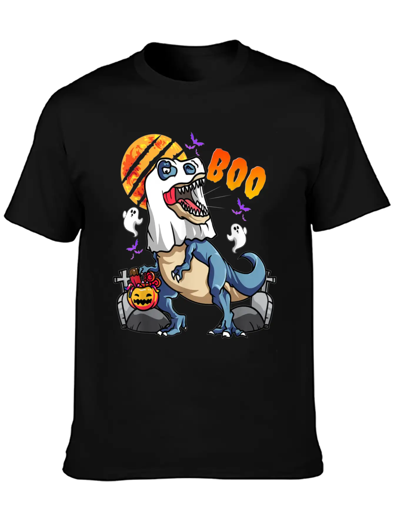 Rawrsome Rex Boo Halloween Clothing Essential Cotton Tee For Daily Outfits – Unisex Style