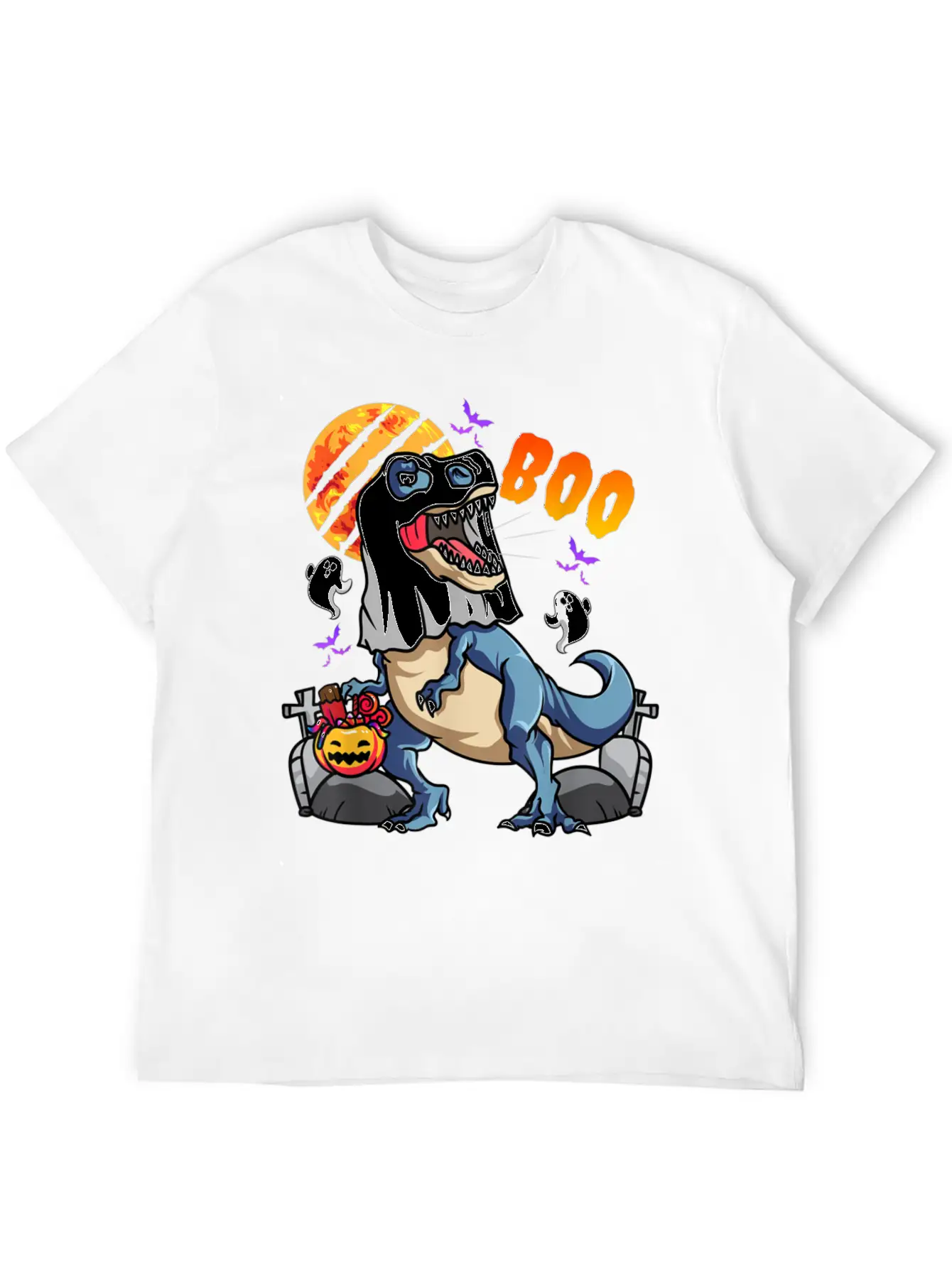 Rawrsome Rex Boo Halloween Clothing Essential Cotton Tee For Daily Outfits – Unisex Style